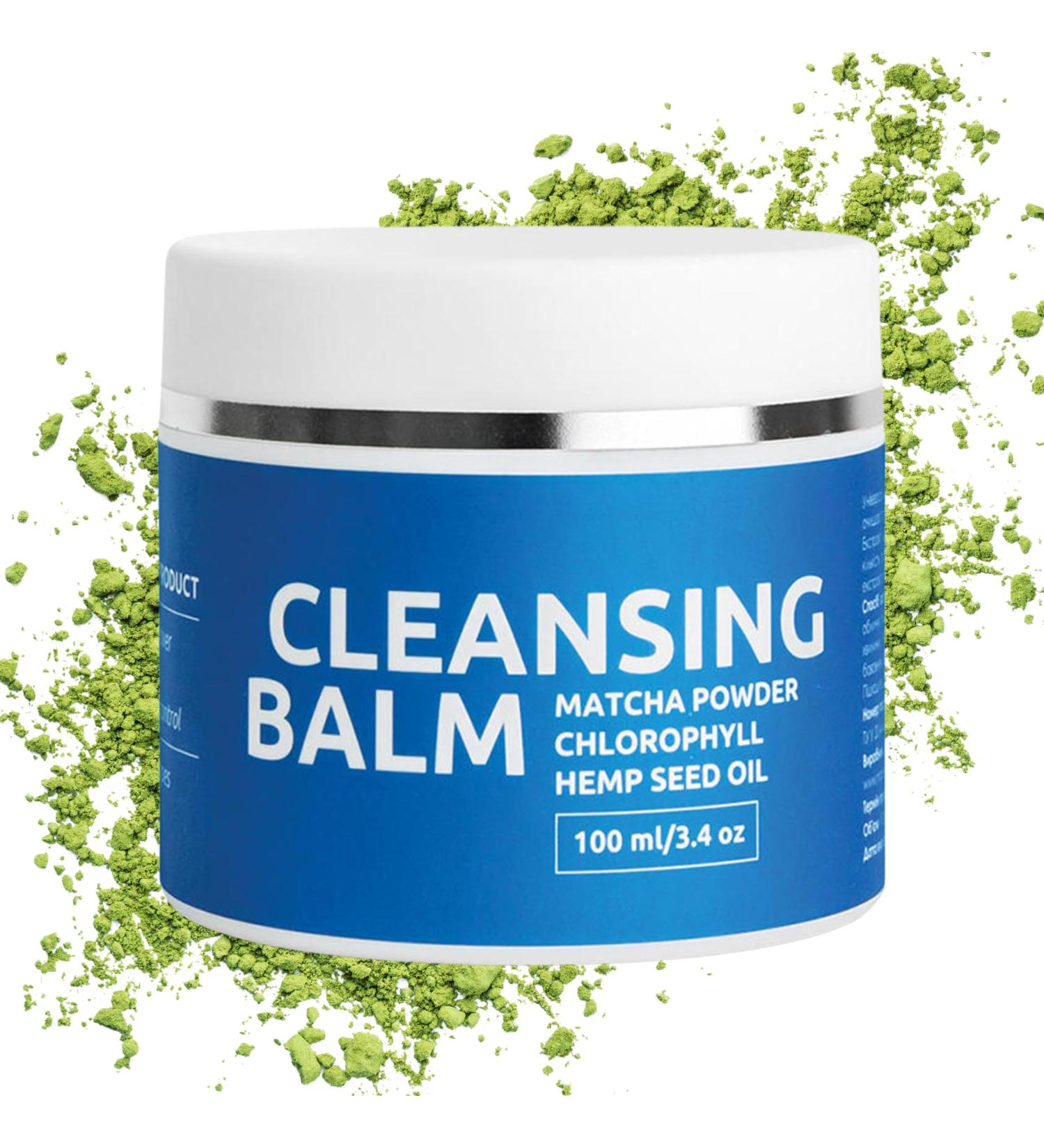 Marie Fresh Cosmetics Cleansing Balm - Gentle Makeup Remover & Slimming Skin Cleanser with Matcha Tea & Green Clay | Moisturizing Formula with Spoon - Shop Internationally! - Buy Online on GoSupps.com