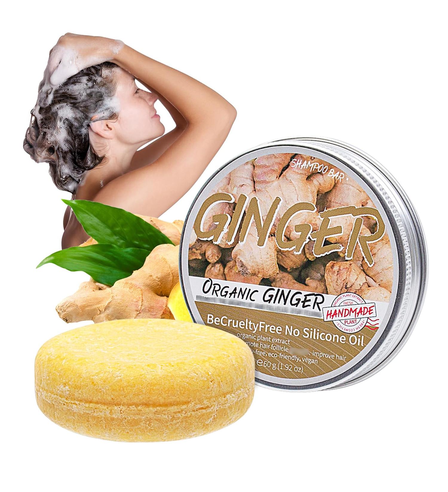 Ginger Hair Shampoo Bar - Ginger Shampoo Soap Natural Organic Ginger Shampoo Soap for All Hair Types Nourish Hair and Control Oil(1pc 60g) - Buy Online on GoSupps.com