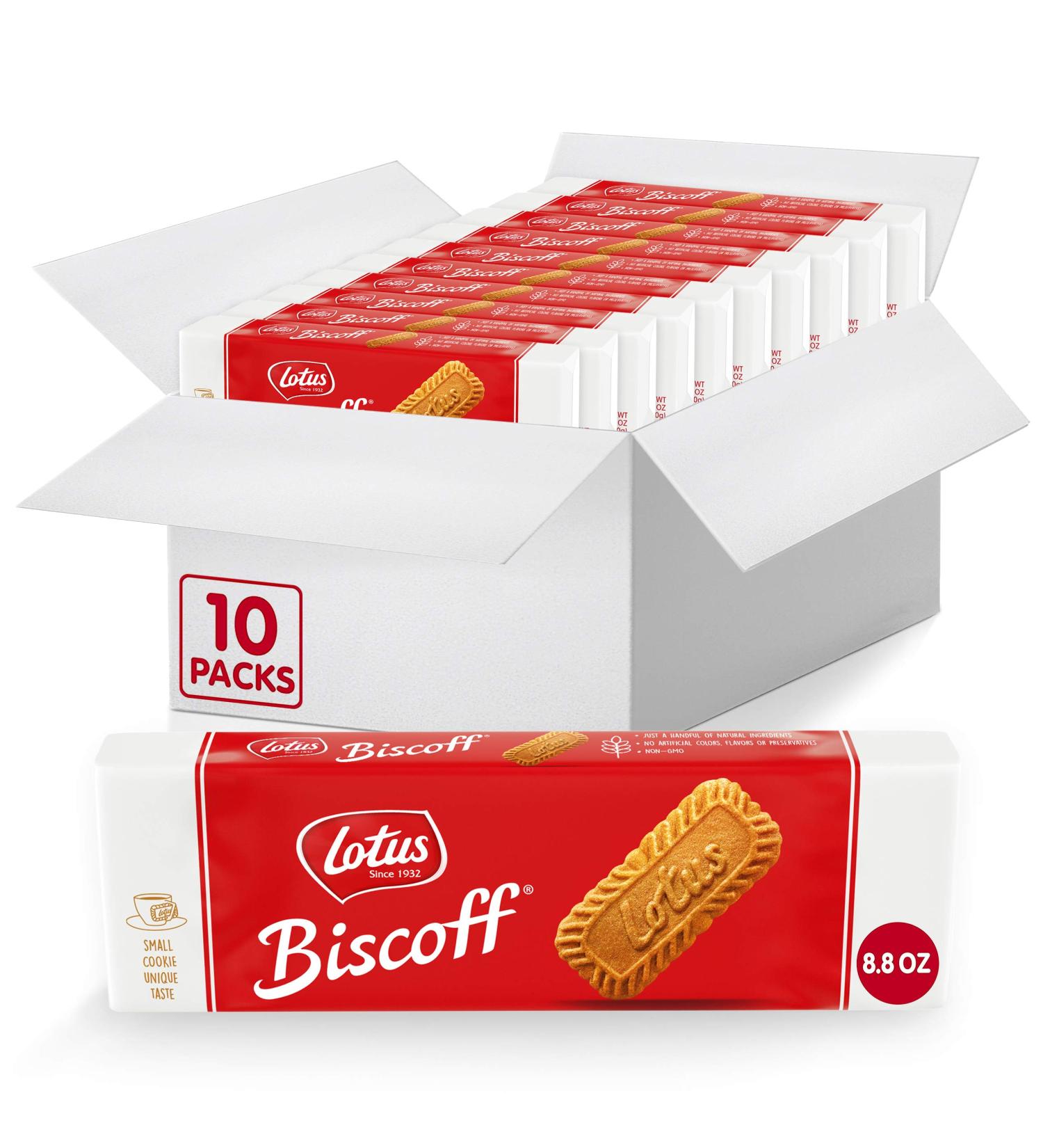 Lotus Biscoff Cookies - Vegan European Biscuit 8.8 oz (10 Count) - Non-GMO Verified - Buy Online on GoSupps.com