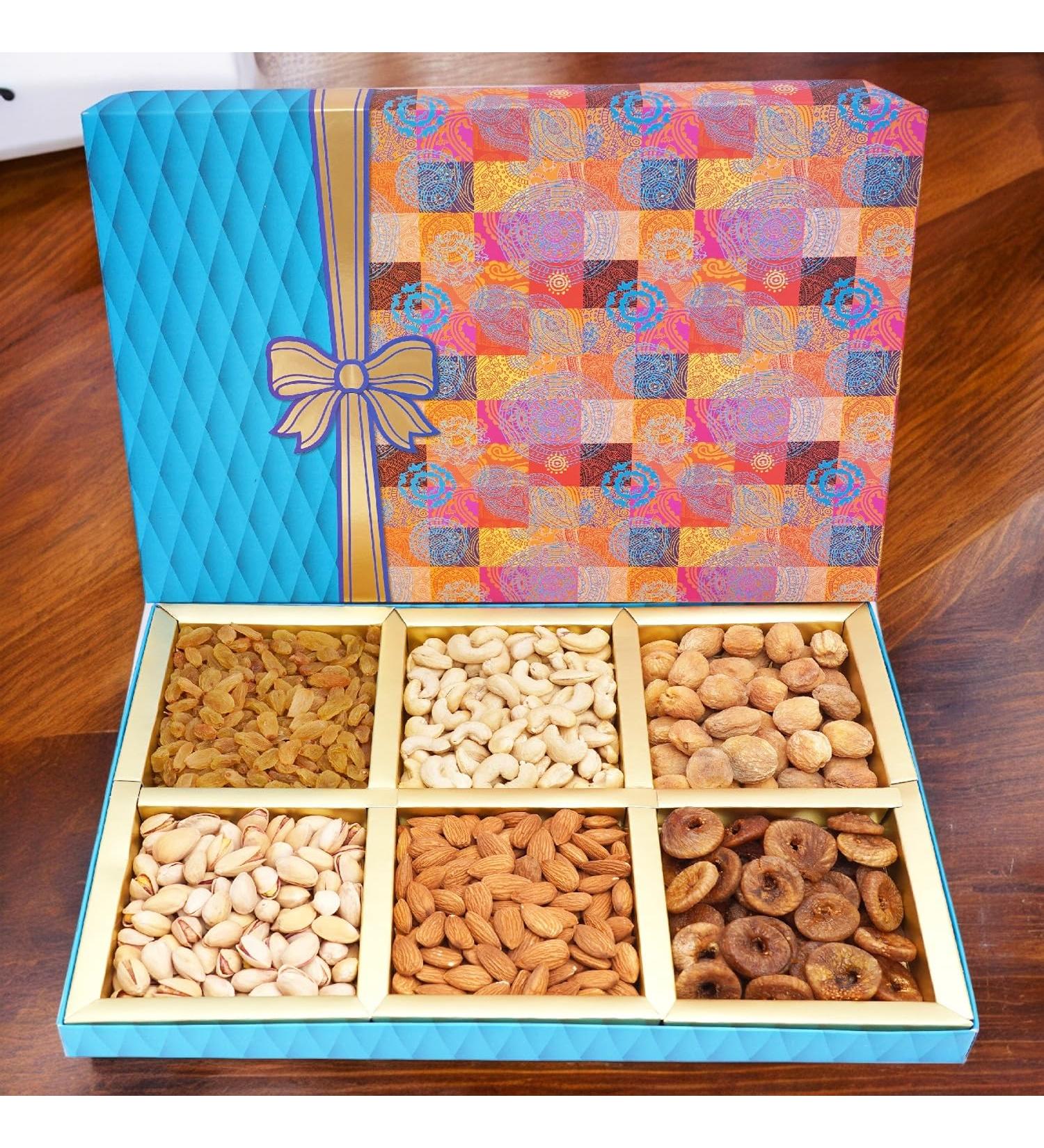 Ghasitaram Gifts Diwali Gifts Fruit n Nut Box of 6 Dryfruits 600 GMS - Buy Online on GoSupps.com