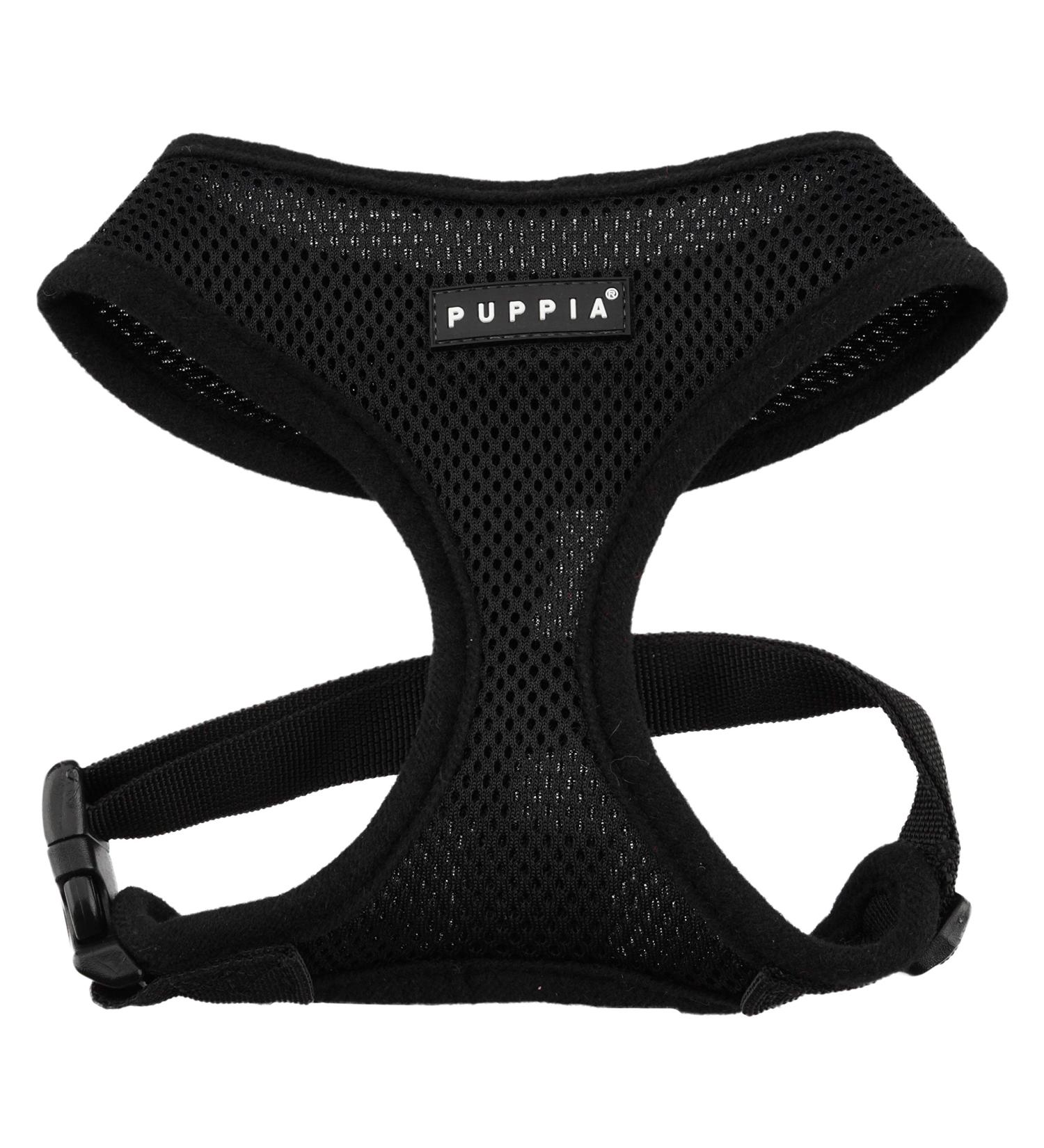 Puppia Dog Harness for Small & Medium Dogs - Soft Colorful Anti-Tension Design | Ideal for Puppies - XS Black - Buy Online on GoSupps.com