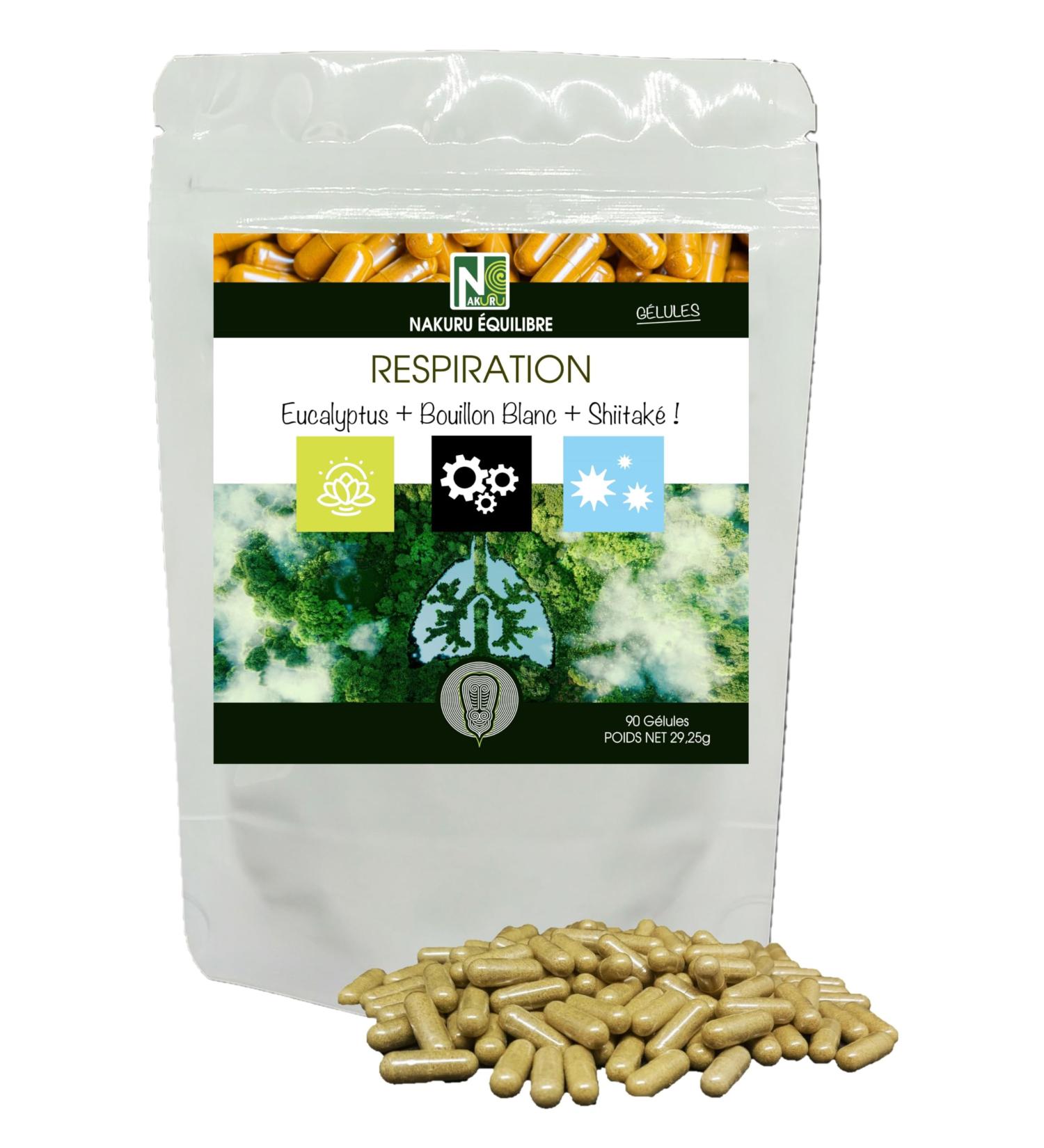  NAKURU NAKURU | Breathing | Balance Range | Made in France | "Eucalyptus + White Bouillon + Shiitak !" (90 Capsules) - Buy Online on GoSupps.com