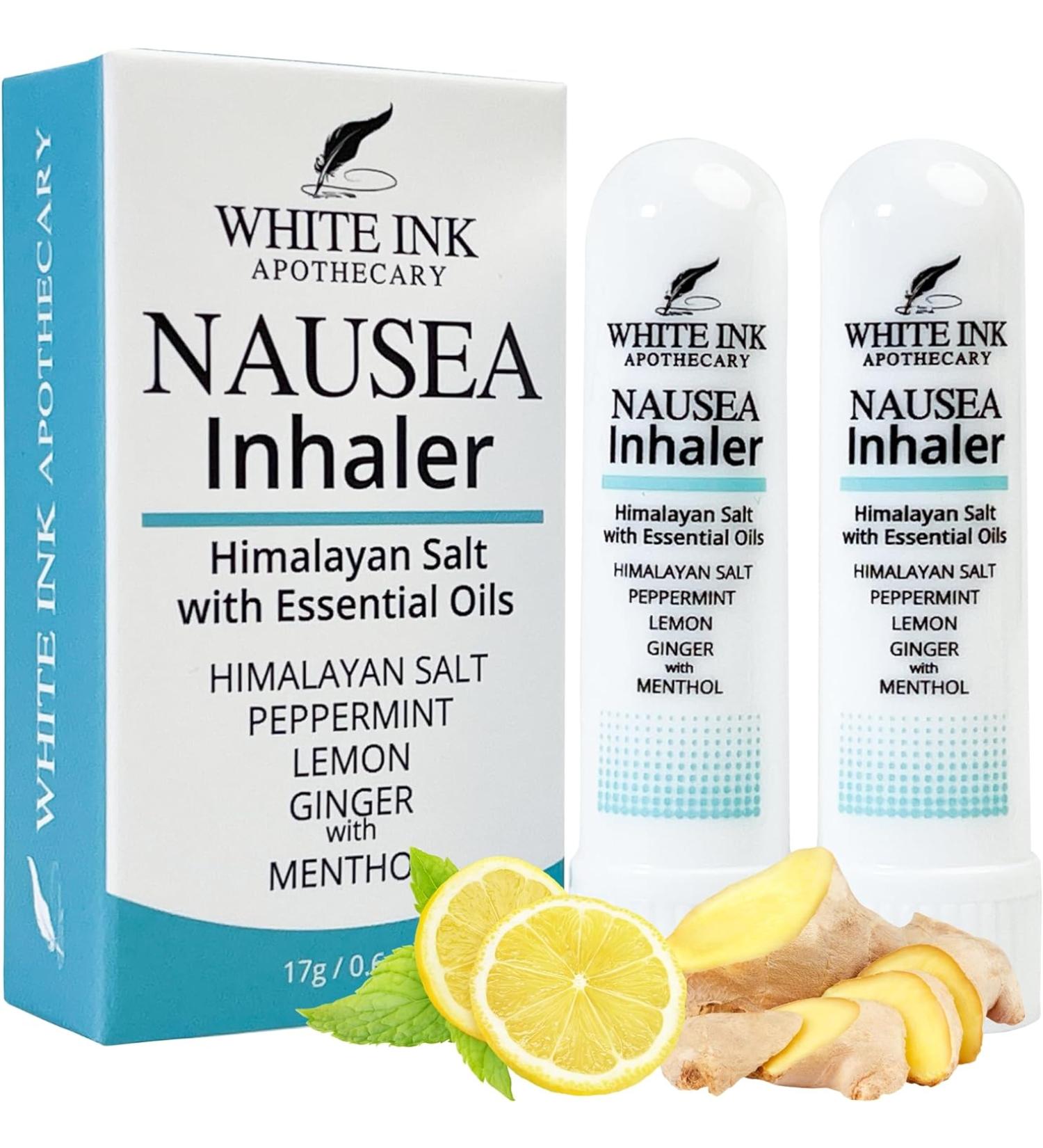 Himalayan Pink Salt Essential Oil Nasal Inhaler for Nausea Relief - Drug-Free Solution for Motion Sickness, Morning Sickness, Migraine, Chemotherapy Side Effects - 100% Natural - Buy Online on GoSupps.com