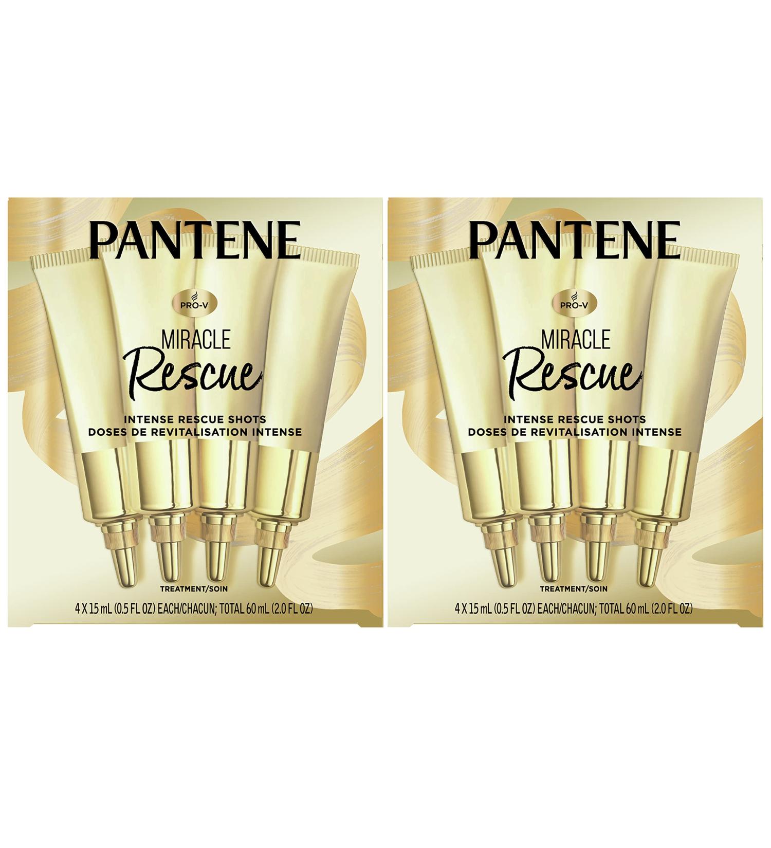Pantene Hair Mask Miracle Rescue Shots 4 count 0.5 oz Twin Pack - Intensive Repair Treatment for Damaged Hair - Buy Online on GoSupps.com