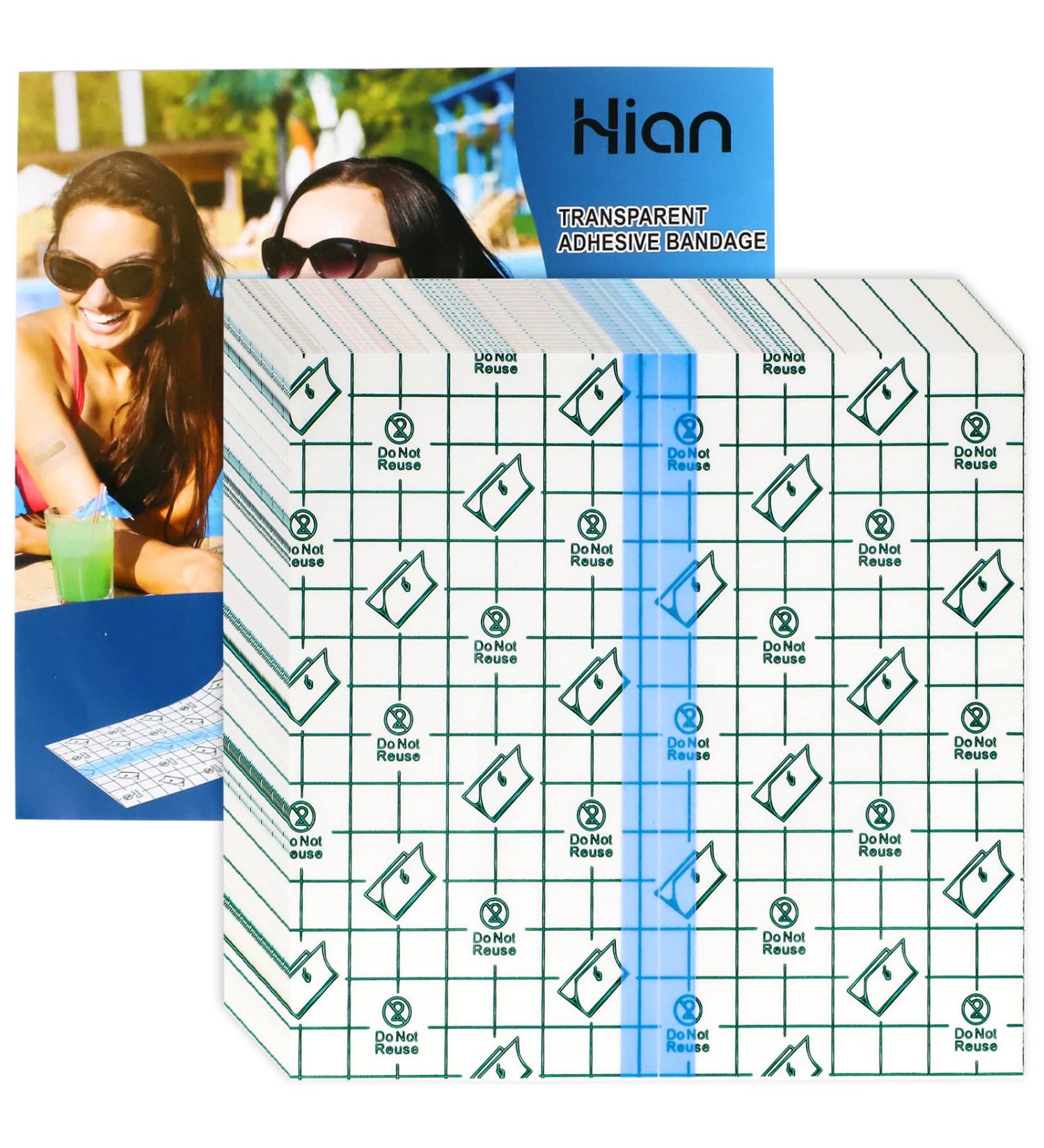 Hion Tattoo Aftercare Waterproof Bandage 4x4 Inch - 50 Pre-Cut Sheets - Buy Online on GoSupps.com