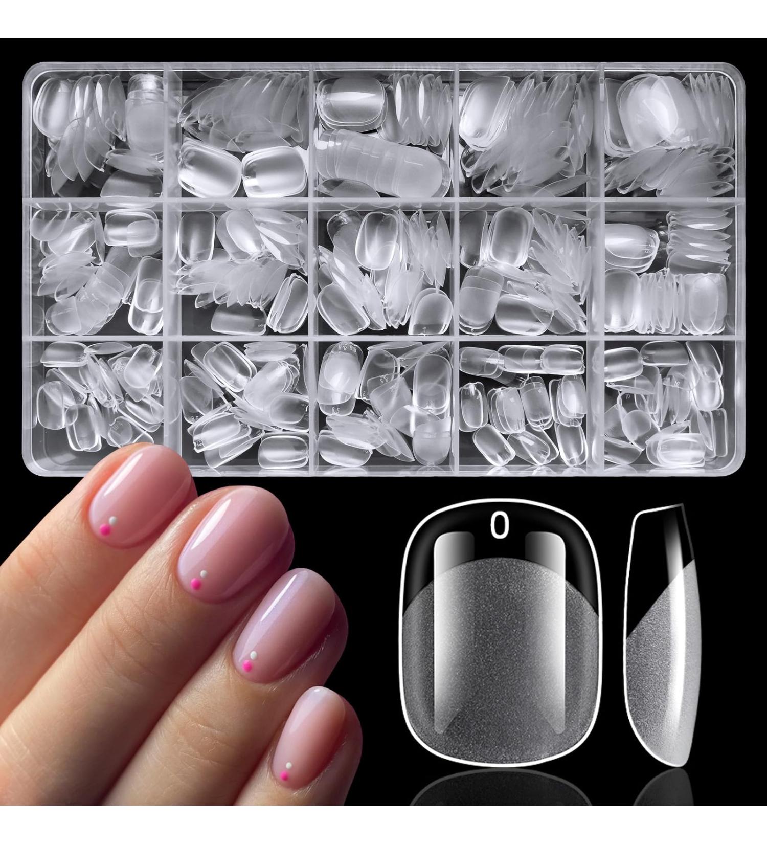 Buy LoveOurHome 420pc Squoval Fake Nails | Short Gel & Press-On Nail Tips | Full Cover Clear Square Artificial Fingernails for Gel & Acrylic Extensions - Buy Online on GoSupps.com