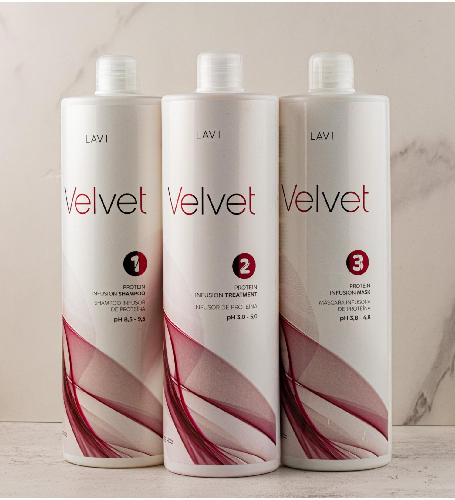  G n rique LAVI Velvet Professional Hair Treatment Kit protein infusion system with shampoo treatment and mask 1 liter each volume reduction lasts 16 to 20 weeks - Buy Online on GoSupps.com