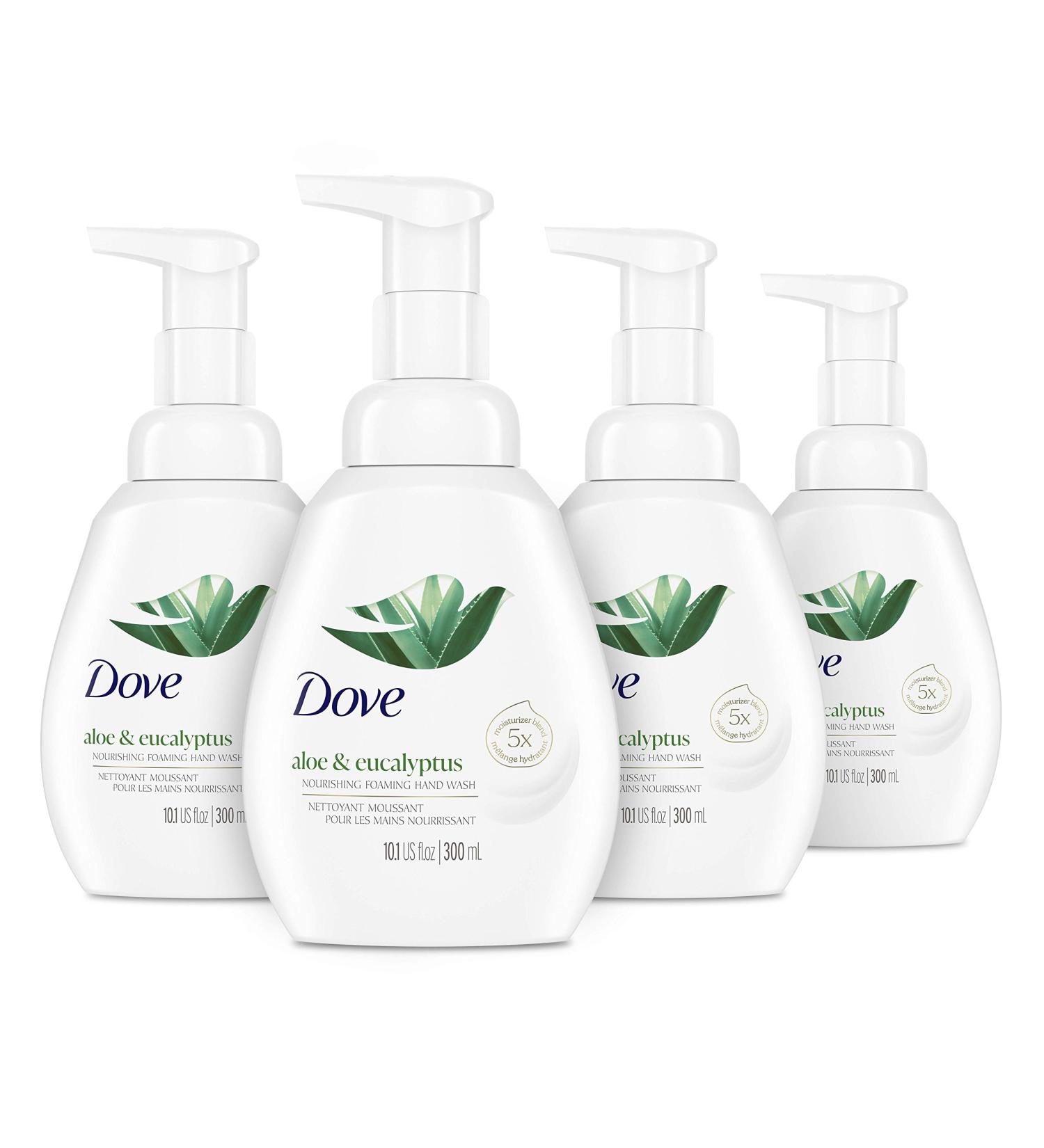 Dove Nourishing Foaming Hand Wash - Aloe & Eucalyptus, 10.1 Fl Oz (Pack of 4) - Cleans & Softens Hands - Buy Online on GoSupps.com