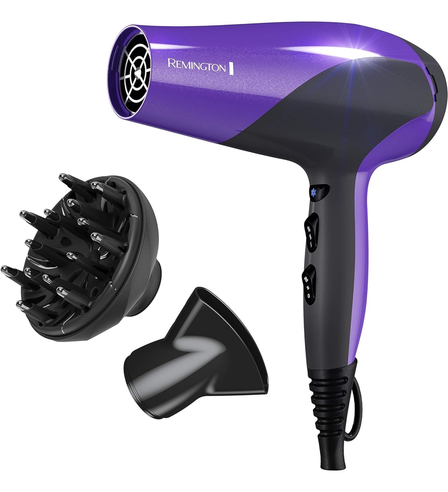 Remington Damage Protection Hair Dryer | Ceramic Ionic & Tourmaline Technology | 3 Piece Set - Purple - Buy Online on GoSupps.com