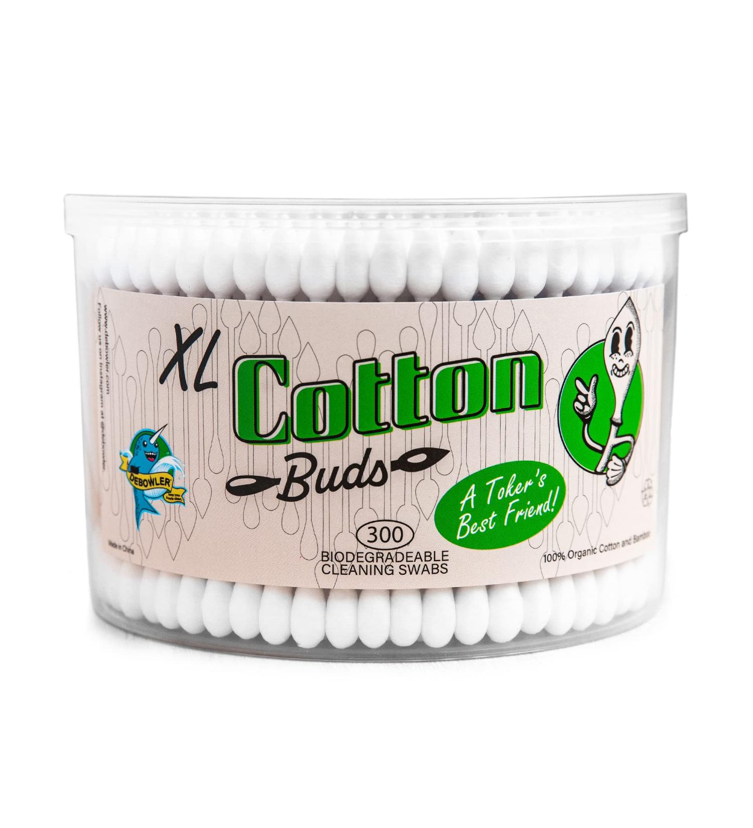 Debowler Xtra Large Cotton Swabs 300 Count - Super Absorbent Bamboo Cotton Buds for Detail Cleaning - Multipurpose with Bamboo Stems - 1 Pack - Buy Online on GoSupps.com