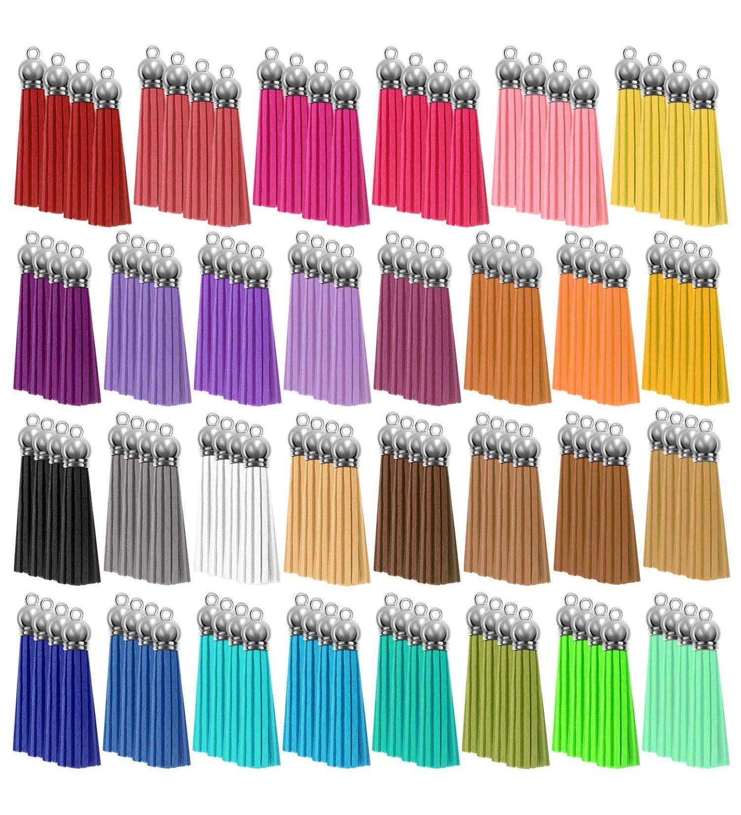 Paxcoo 120Pcs Tassels Charms Bulk for Jewelry Making - Keychain Tassels for Crafts, Leather, Resin, Acrylic Blanks, Bracelets - 2 1/8 inch - Buy Online on GoSupps.com