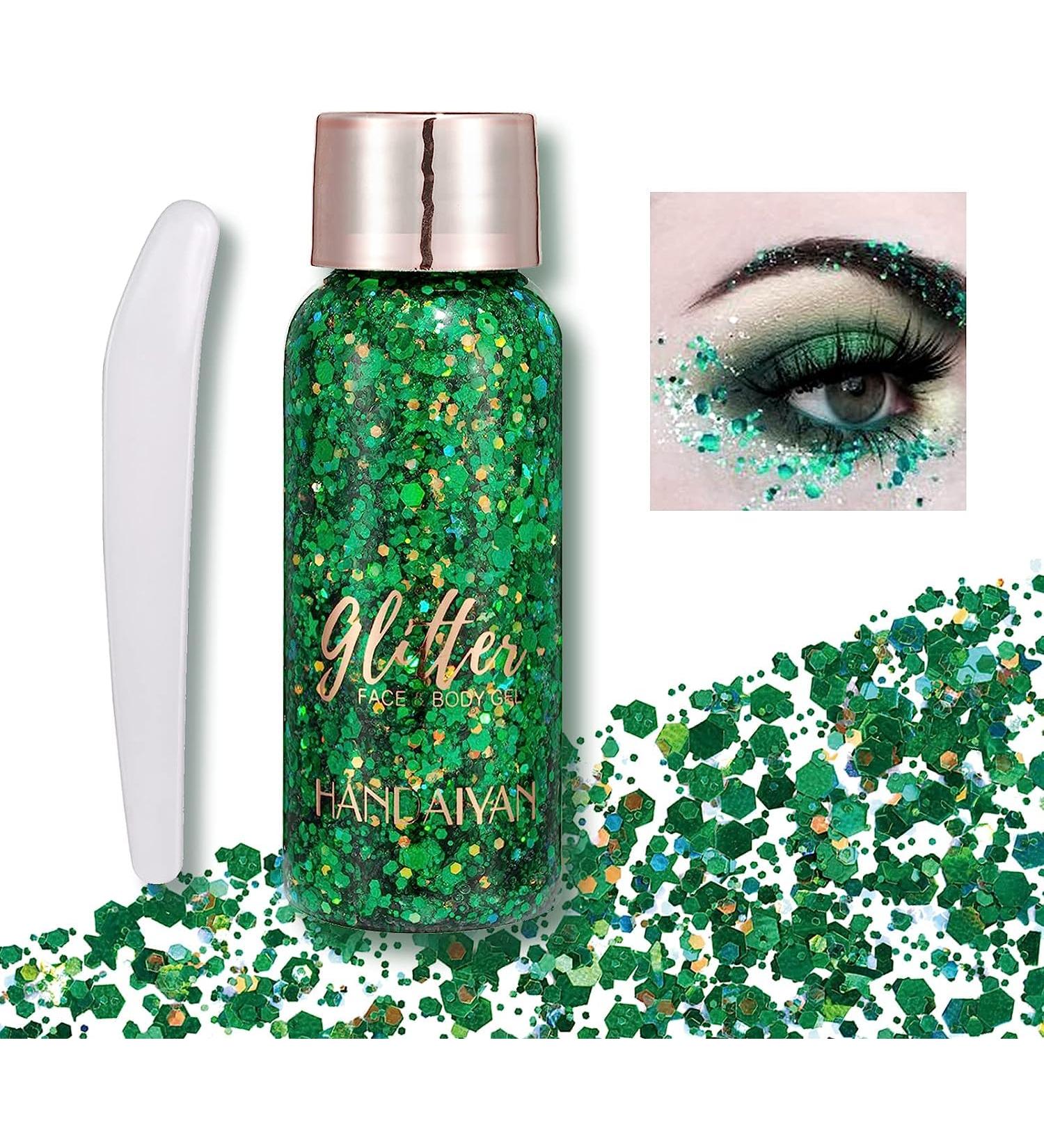 Body Glitter Gel Face Glitter Mermaid Chunky Glitter Hair Glitter Body Festival Glitter Eyeshadow Sequins Glitter for Face Body Eye Hair Nails Makeup Long Lasting Sparkling(GreenNew) 109#GreenNew - Buy Online on GoSupps.com