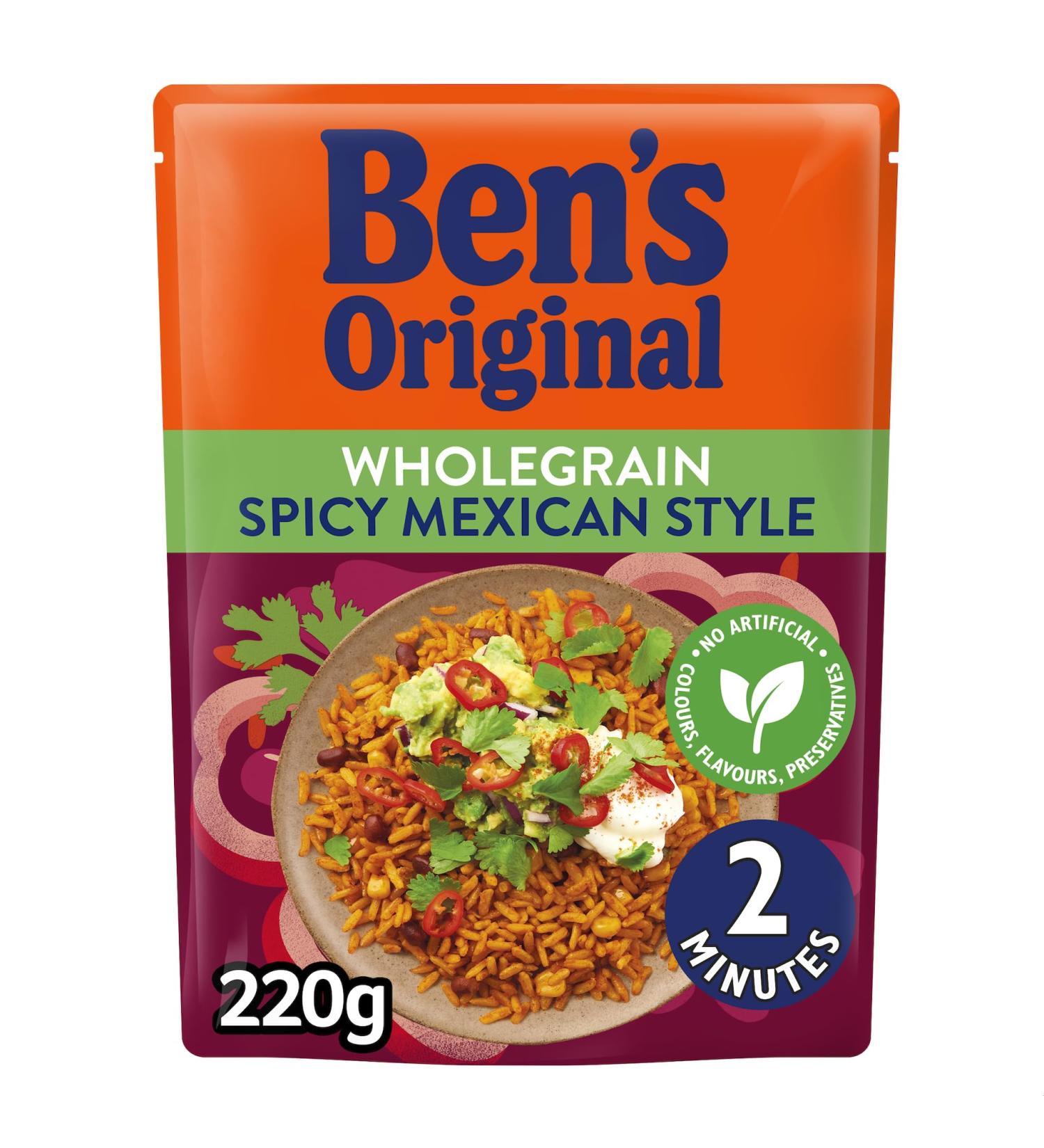 Ben's Original Wholegrain Brown Spicy Mexican Microwave Rice Pouch 220g - Buy Online on GoSupps.com