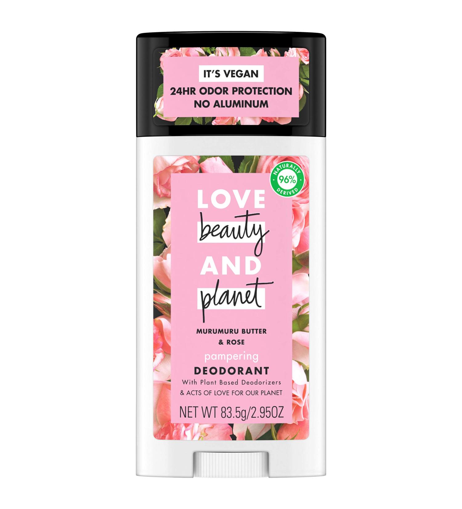 Love Beauty and Planet Pampering Deodorant - Murumuru Butter & Rose 2.95 oz | Natural, Vegan & Eco-Friendly - Buy Online on GoSupps.com