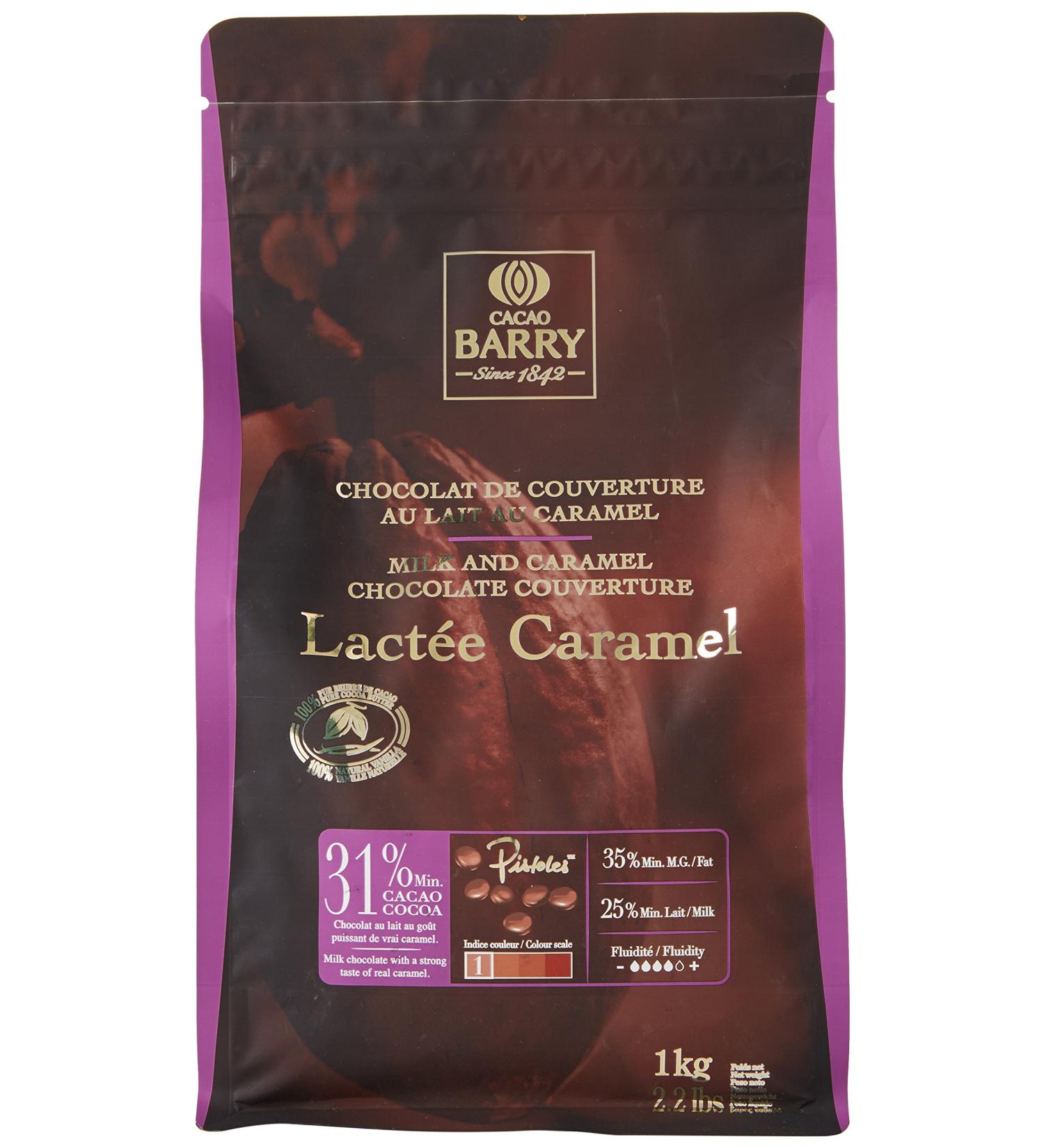 CACAO BARRY 31% Min Cocoa Milk Chocolate Caramel Pistoles 1 kg - Buy Online on GoSupps.com