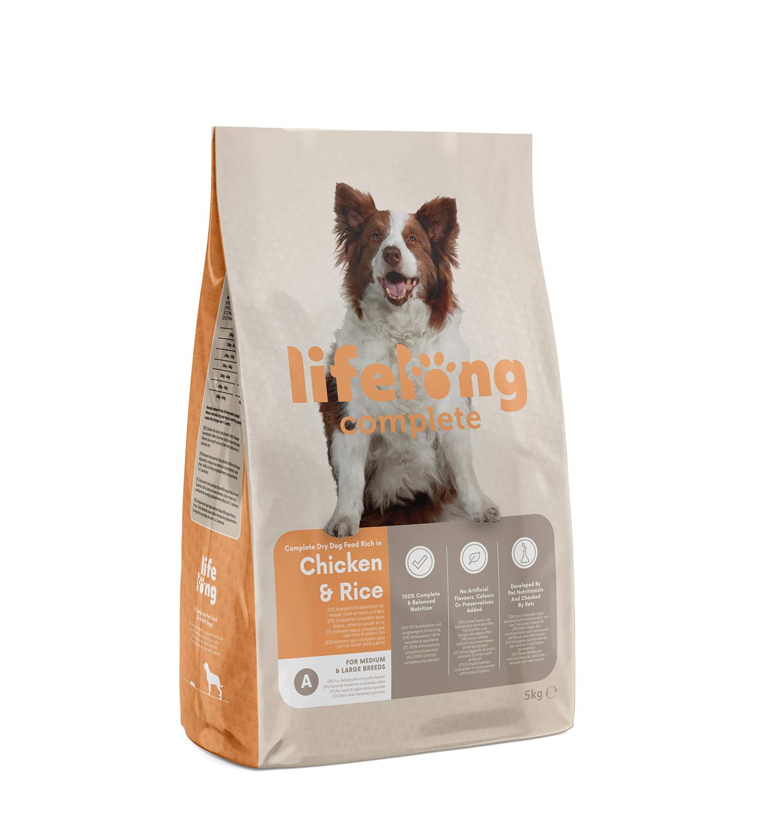 Buy Lifelong Adult Dog Food - Chicken & Rice Formula 5kg - Premium Dry Food for All Breeds - International Shipping Available - Buy Online on GoSupps.com