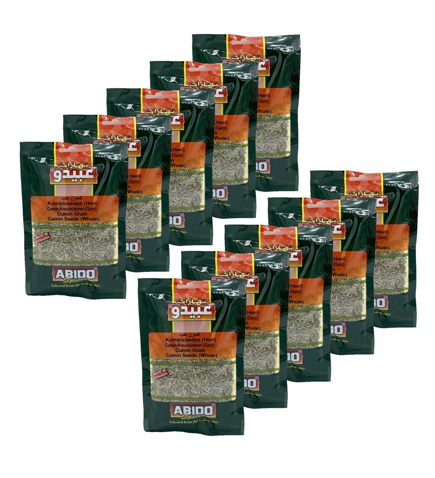Pack of 10 Whole Cumin - Abido - Sachet 50 g