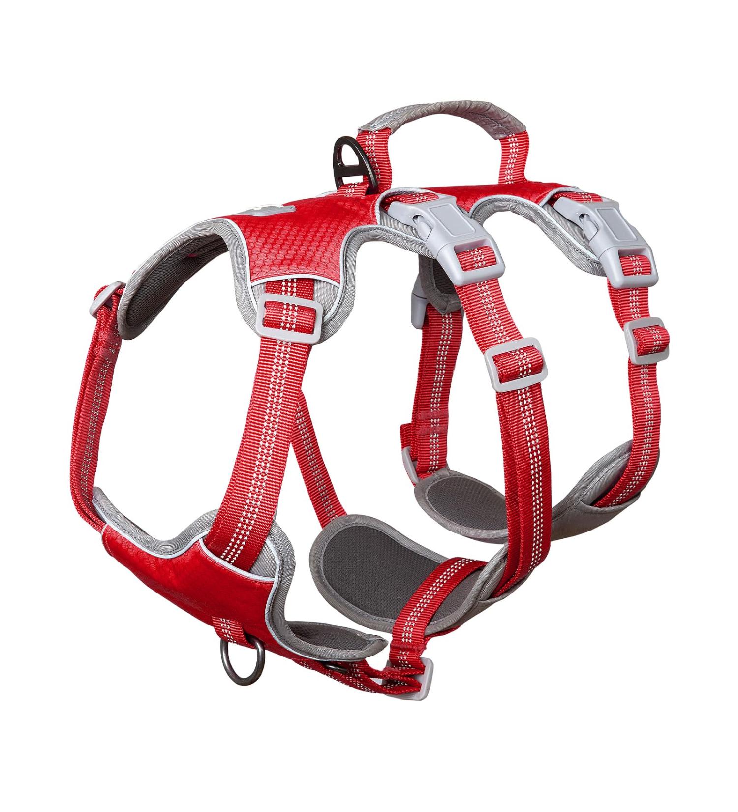 Huntboo Safety Harness for Large Dogs - No Escape Reflective Vest with Padded Handle Adjustable for Comfortable Walks (Red L) - Buy Online on GoSupps.com
