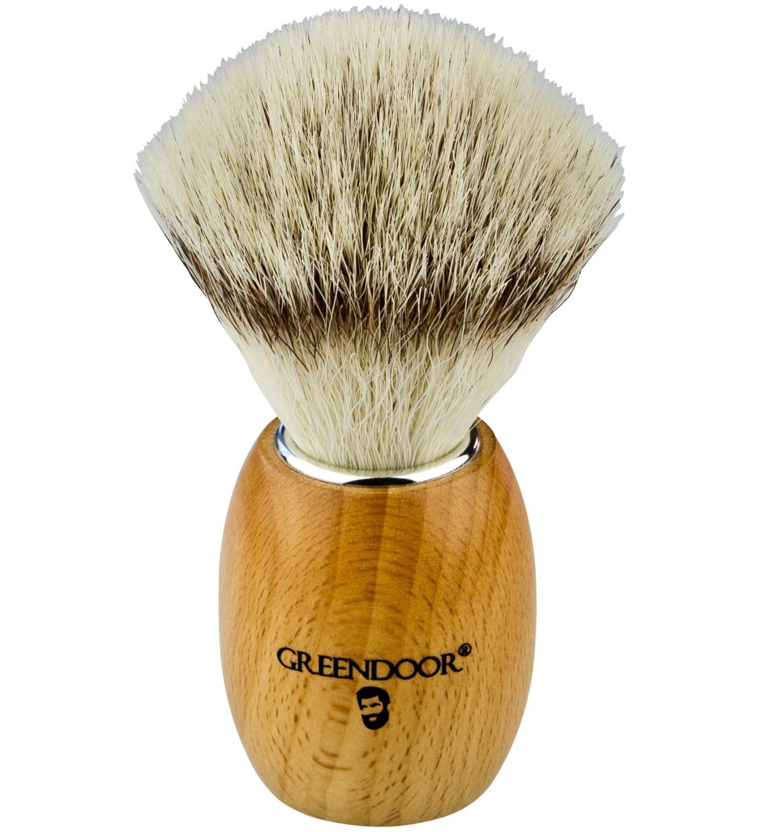 Greenendoor Vegan Premium Razor Brush | Local Cherry Wood & Synthetic Silver Tip | Durable & Luxurious Foam | Perfect Men's Birthday Gift - Buy Online on GoSupps.com