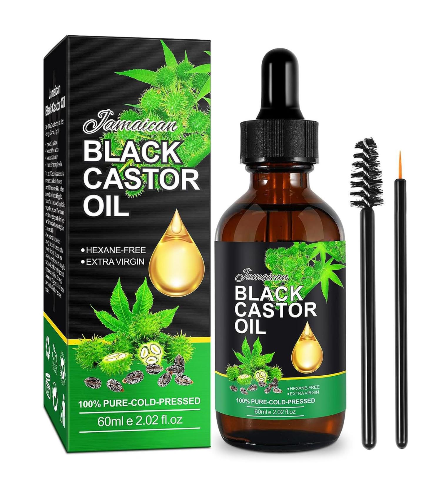 Jamaican Black Castor Oil Black Castor Oil 100% Pure Natural Castor Oil Organic Treatment for Damaged Hair & Dry Skin Cold Pressed Oil for Hair Growth Eyebrows Eyelashes Nails and Skin (60ml) - Buy Online on GoSupps.com