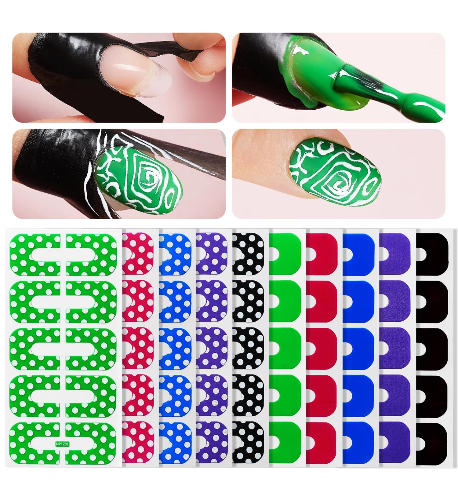 100 Pcs Makartt Nail Polish Peel Off Sticker Tape - Disposable U-Shape Nail Protector for Painting, Stamping, and Manicures - Buy Online on GoSupps.com