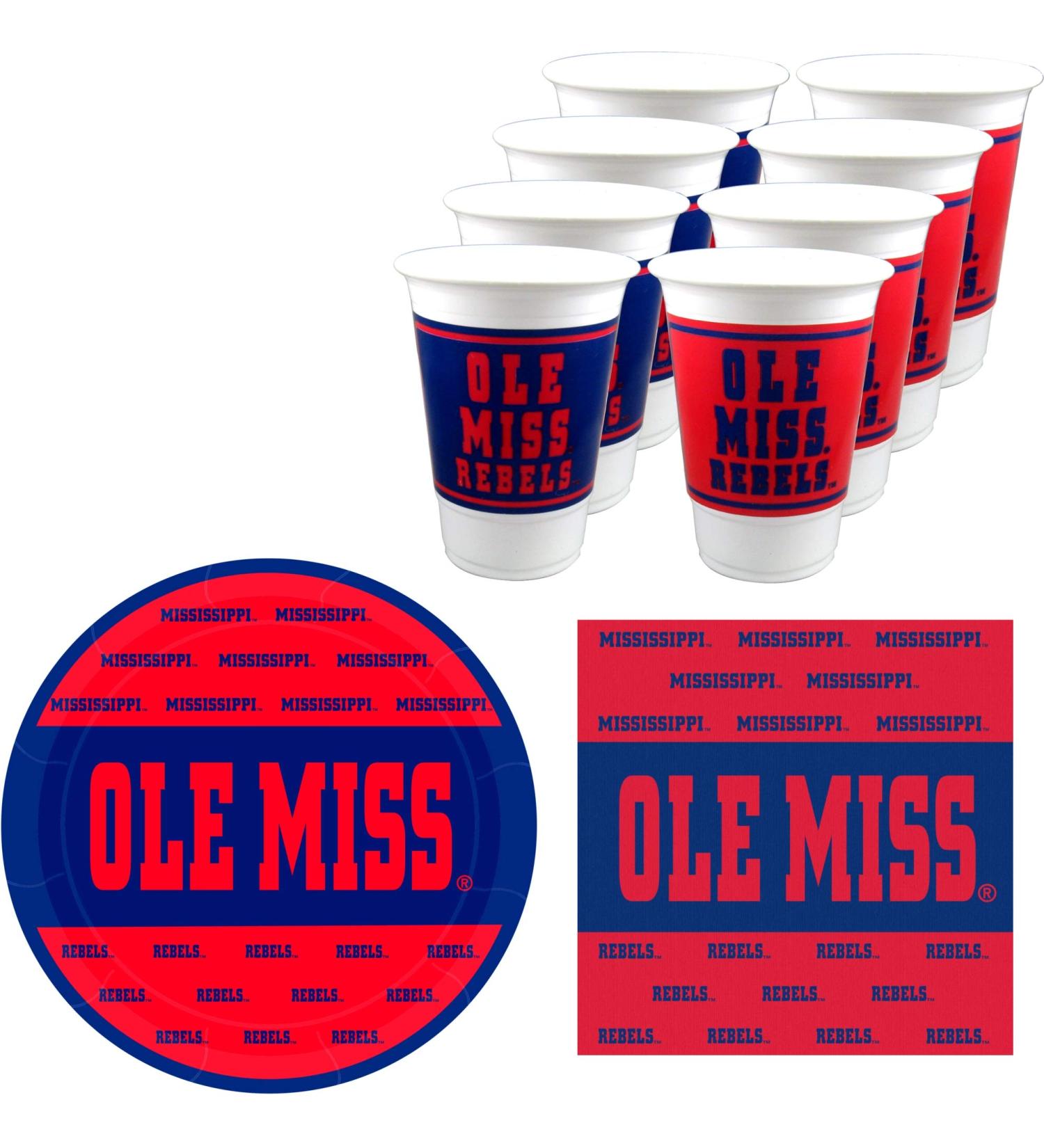 Mississippi Rebels (Ole Miss) Party Supplies - Serves 16 - 48 Pieces - Buy Online on GoSupps.com