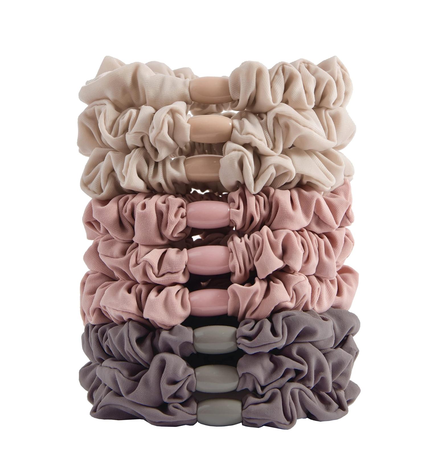 HettichSilk Ice Silk Hair Ties for Thick Hair - 9 pcs Beige | Ponytail Holders Coil Hair Ties | Softer than Silk Scrunchies - Buy Online on GoSupps.com