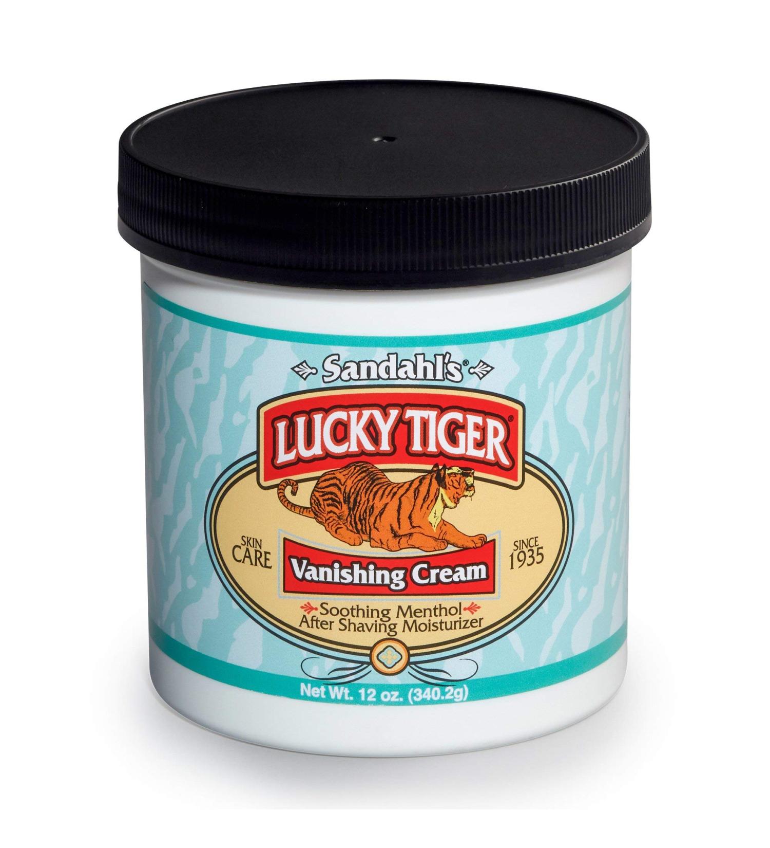 Lucky Tiger Vanishing Cream Menthol Mint 12 oz (Pack of 4)