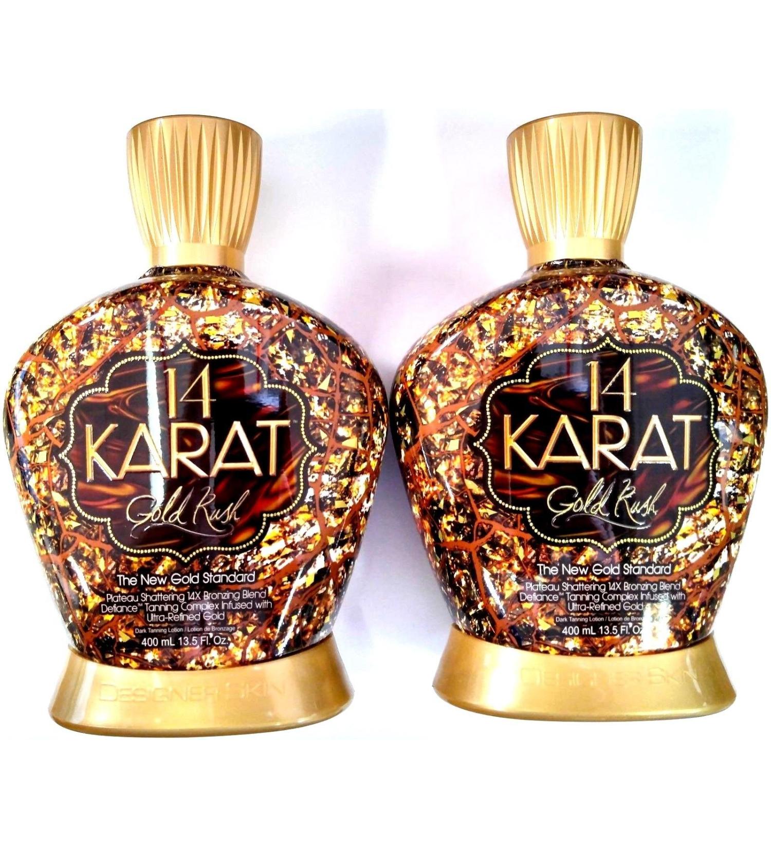 FIYUMLOT of 2 NEW 14 Karat Gold Rush 14x Bronzer Tanning Lotion By Designer Skin