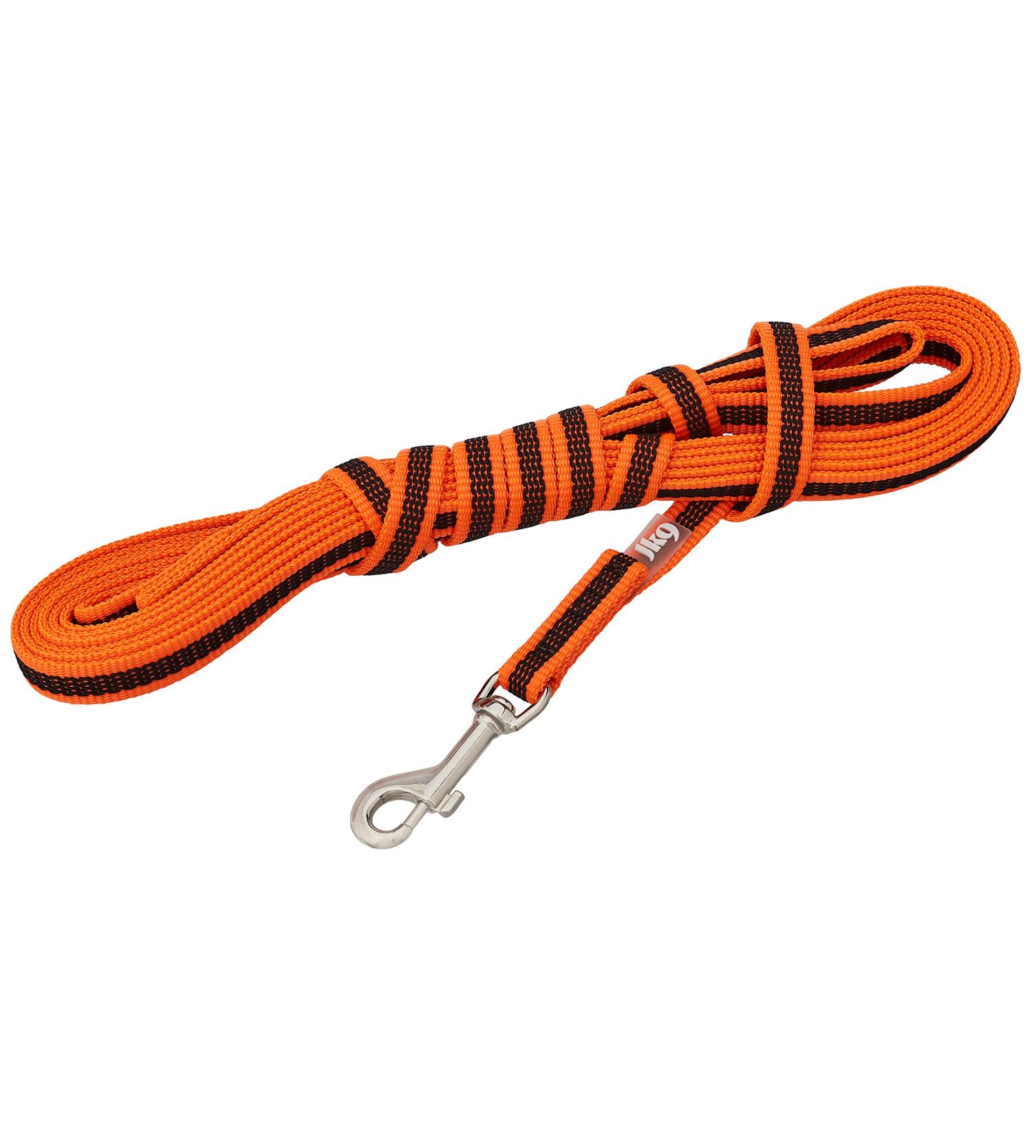 IDC Color & Gray Rubberized Leash 14mm x 5m with Loop - Durable Orange-Gray Dog Leash for International Shipping - Buy Online on GoSupps.com