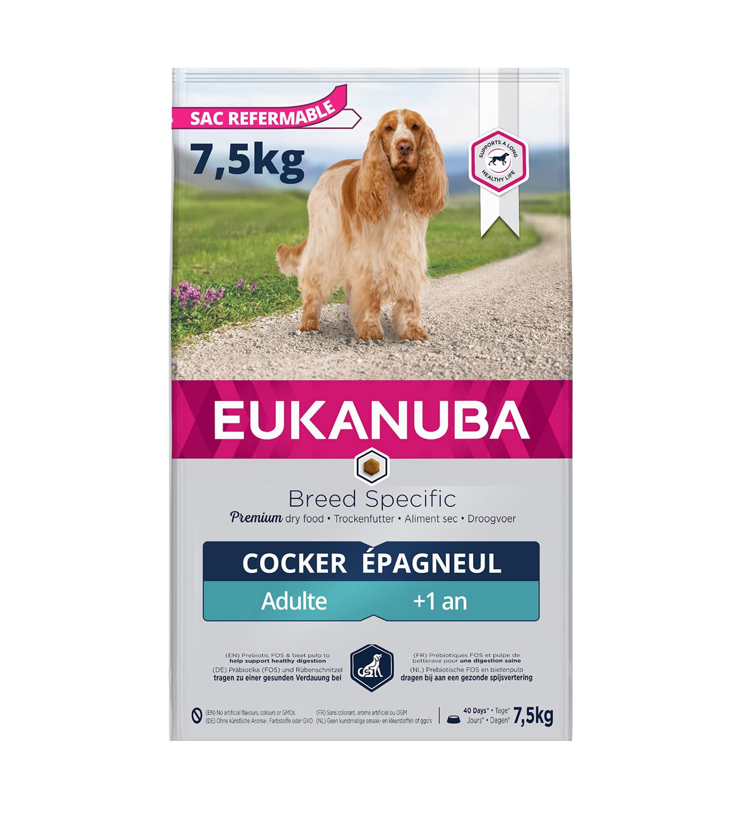 Eukanuba Dog Dry Food Cocker Spaniel Chicken 7.5kg - Buy Online on GoSupps.com
