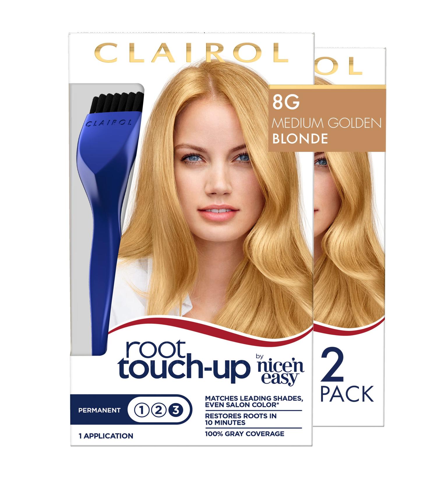 Clairol Root Touch-Up 8G Medium Golden Blonde Permanent Hair Dye Pack of 2 - Buy Online on GoSupps.com