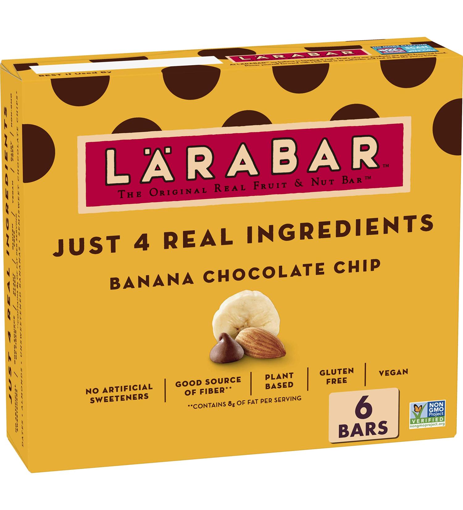 Larabar Banana Chocolate Chip 6 ct - Gluten Free Vegan Fruit & Nut Bars - Pack of 1 - Buy Online on GoSupps.com