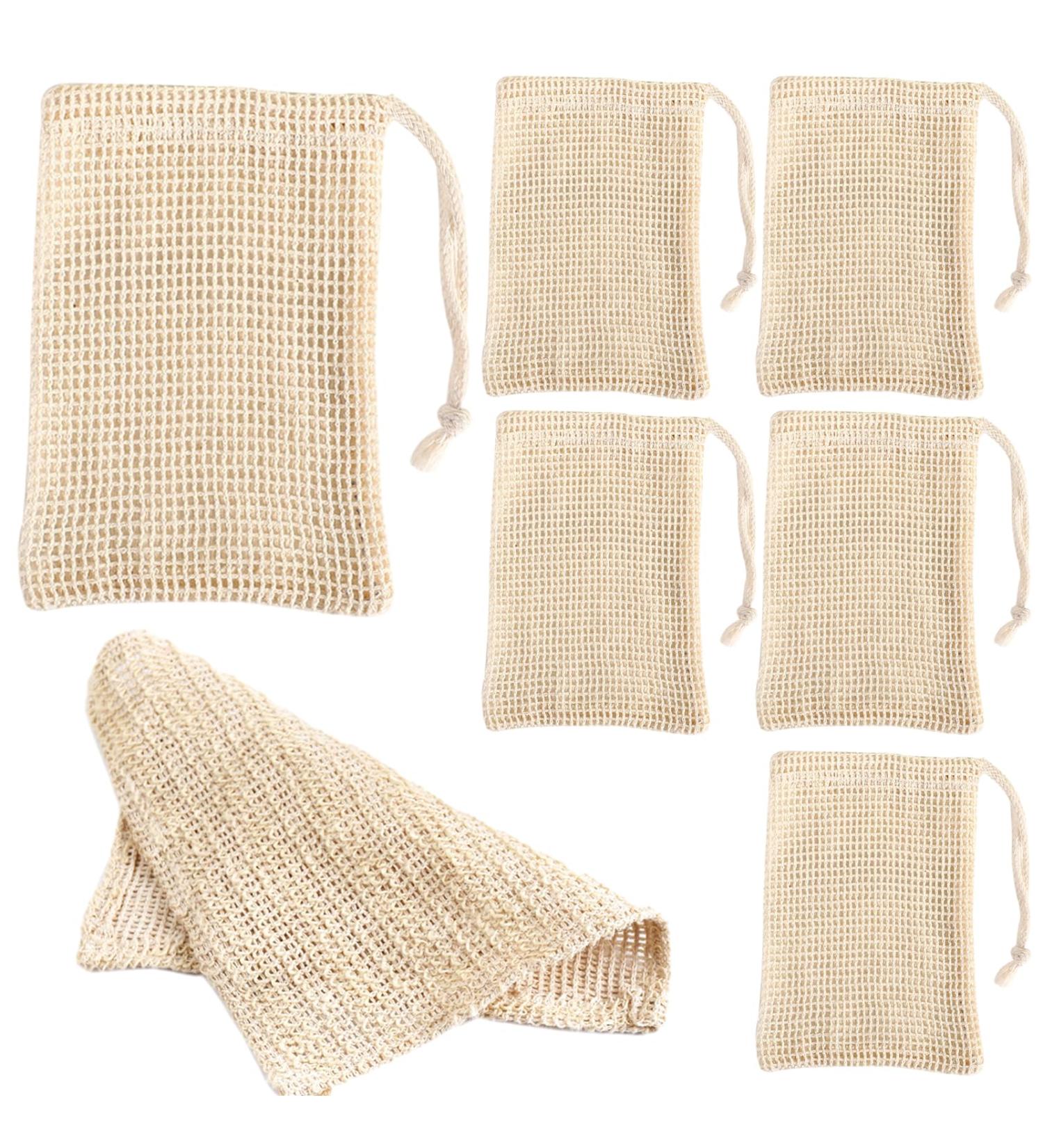 Premium 6-Part Cotton & Linen Soap Bag Set | Travel Bath Swim & Fitness Essentials - Buy Online on GoSupps.com