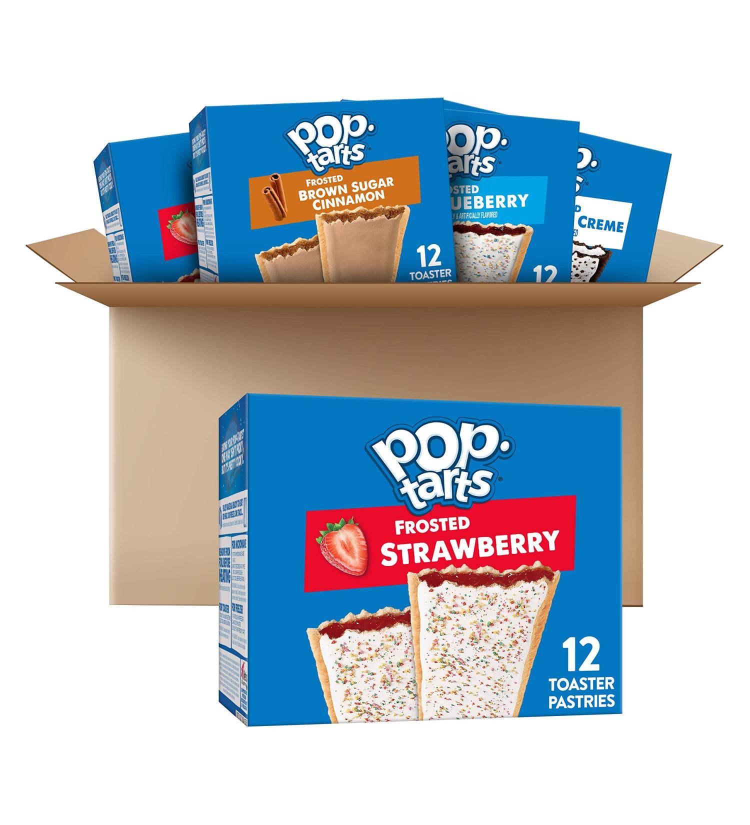 Pop-Tarts Toaster Pastries 5 Flavor Variety Pack Breakfast Foods Fun Snacks for Kids 5 Boxes (60 Pop-Tarts) - Buy Online on GoSupps.com