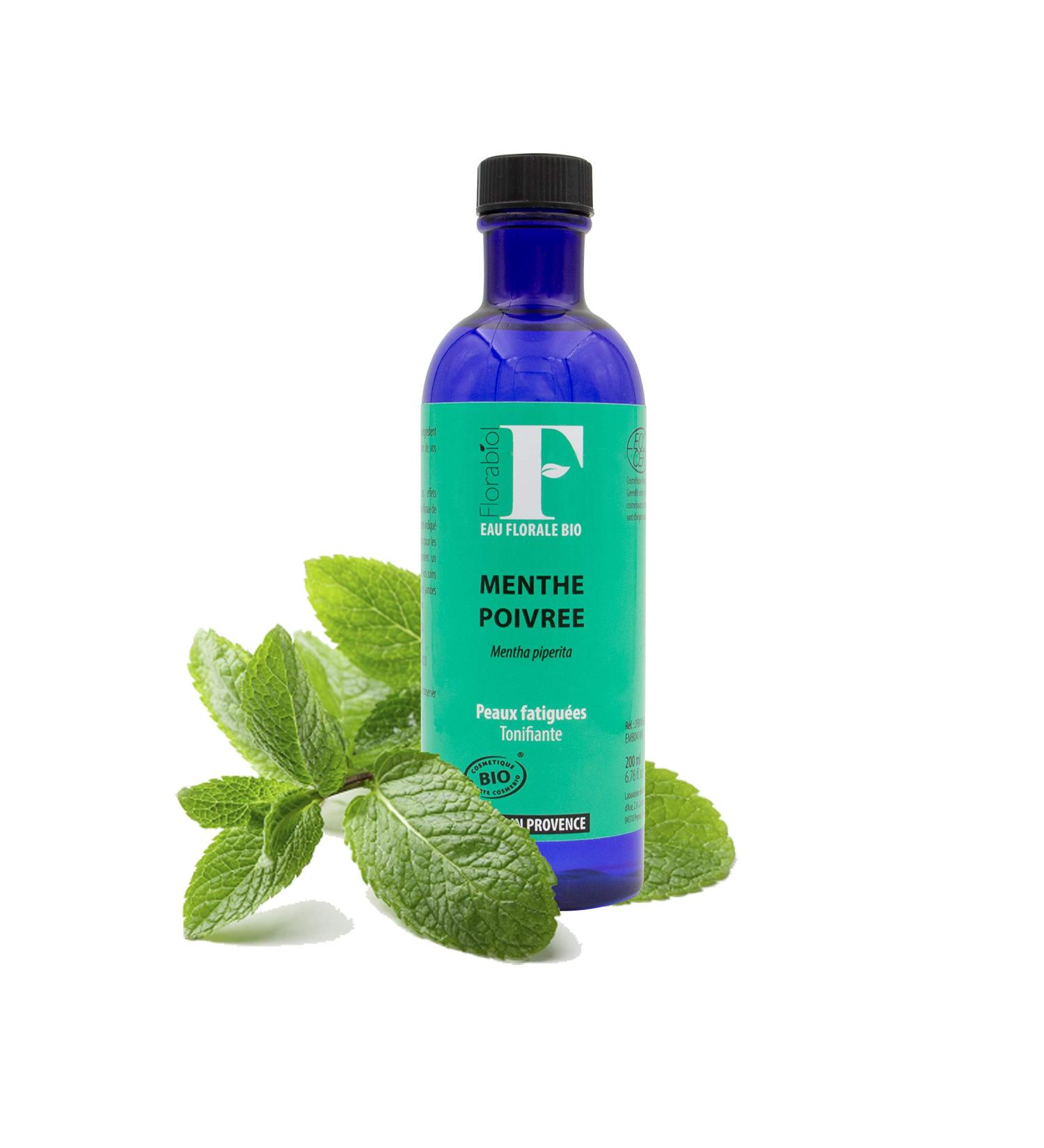 Florabiol - Set of 2 organic peppermint floral water (200 ml x 2) - toning lotion - tightens pores - radiant complexion - certified organic Ecocert - made in France - Buy Online on GoSupps.com