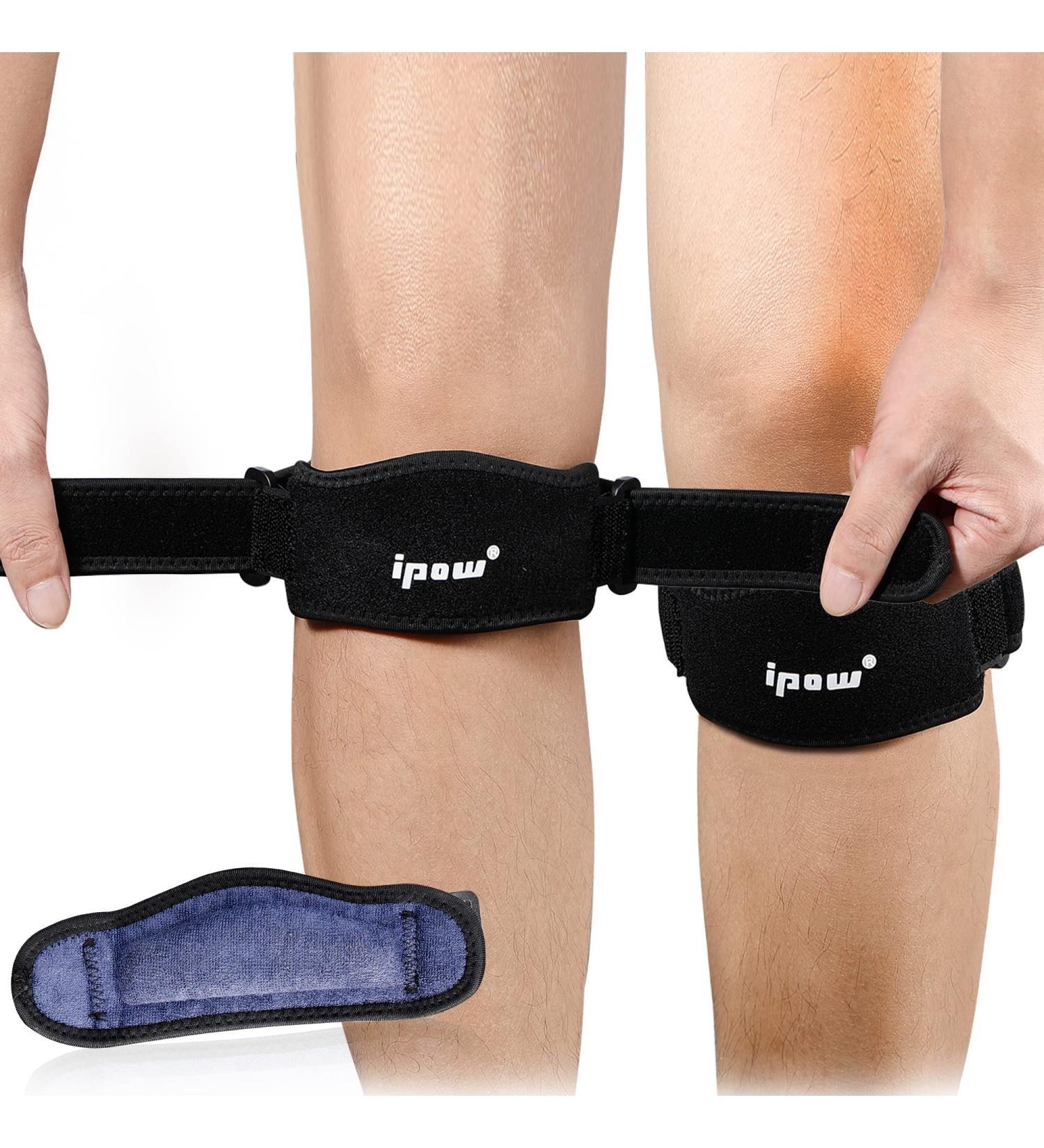 IPOW 2 Pack Knee Strap for Pain Relief & Patellar Tendon Support - Adjustable Brace for Basketball, Running, Volleyball - Black - Buy Online on GoSupps.com