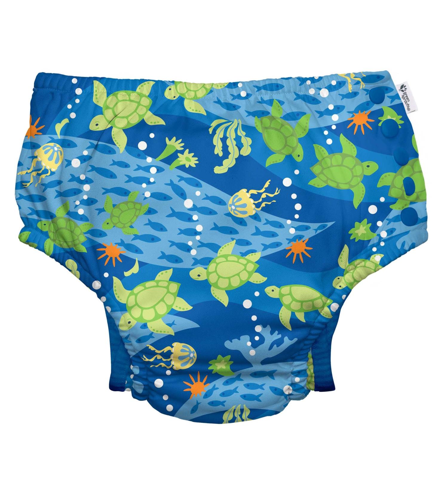 green sprouts Eco Snap Swim Diaper with Gussets - Royal Blue Turtle Journey - Size 4T - Buy Online on GoSupps.com