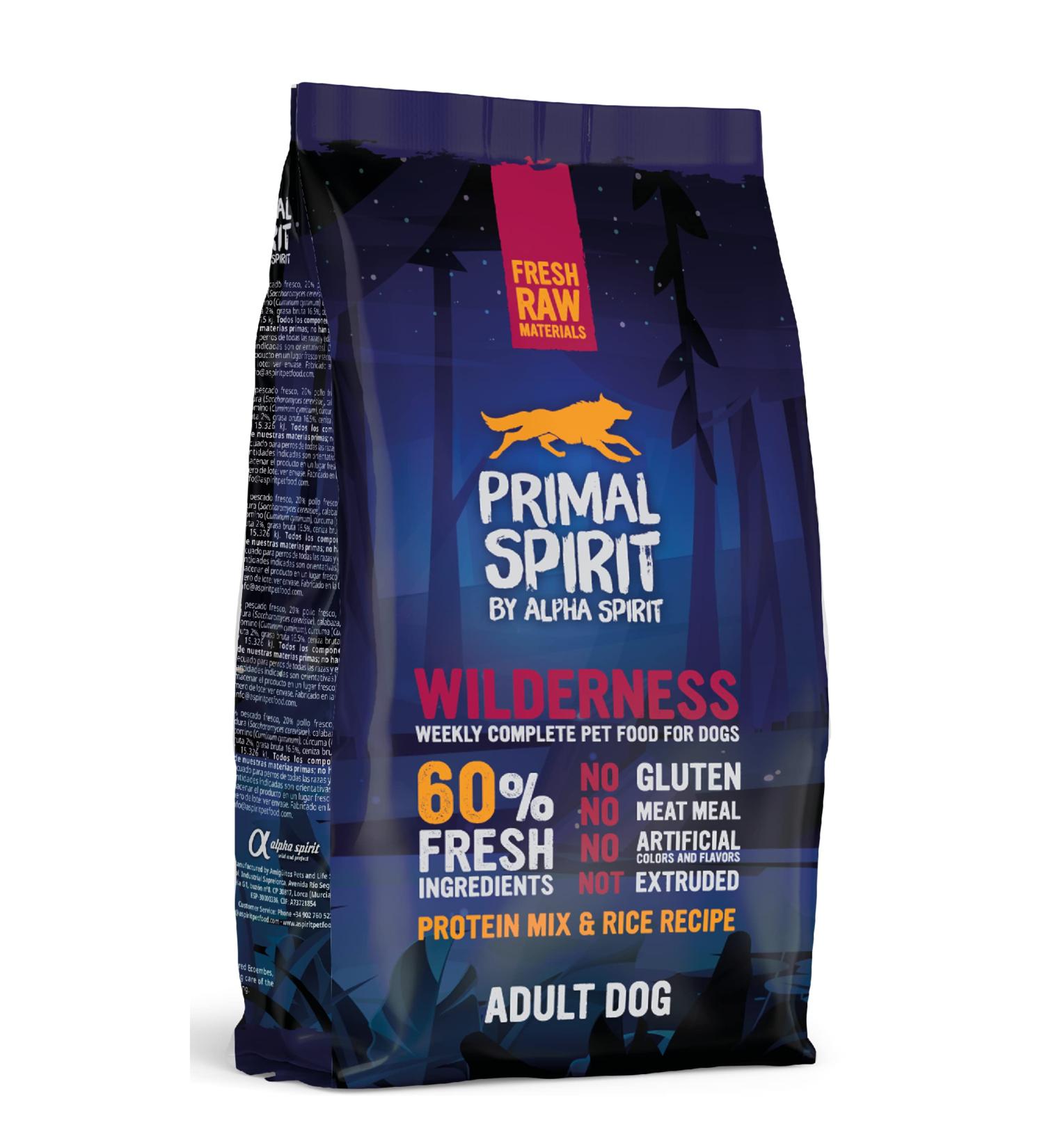 Primal Spirit 8436586310905 60% Wilderness Adulte Chiens Nourriture 1 Kg