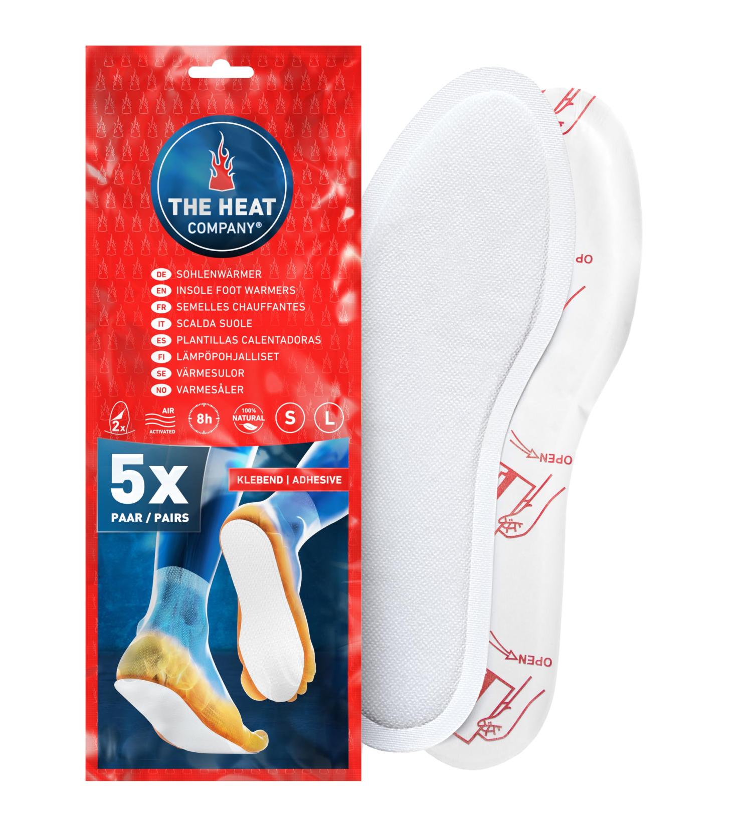The Heat Company Solen Warmers - Extra Warm Adhesive Foot Warmers - 5 or 30 Pairs - 8 Hours of Heat - Air-Activated Sole Warmers (Sizes 36-40) - Buy Online on GoSupps.com