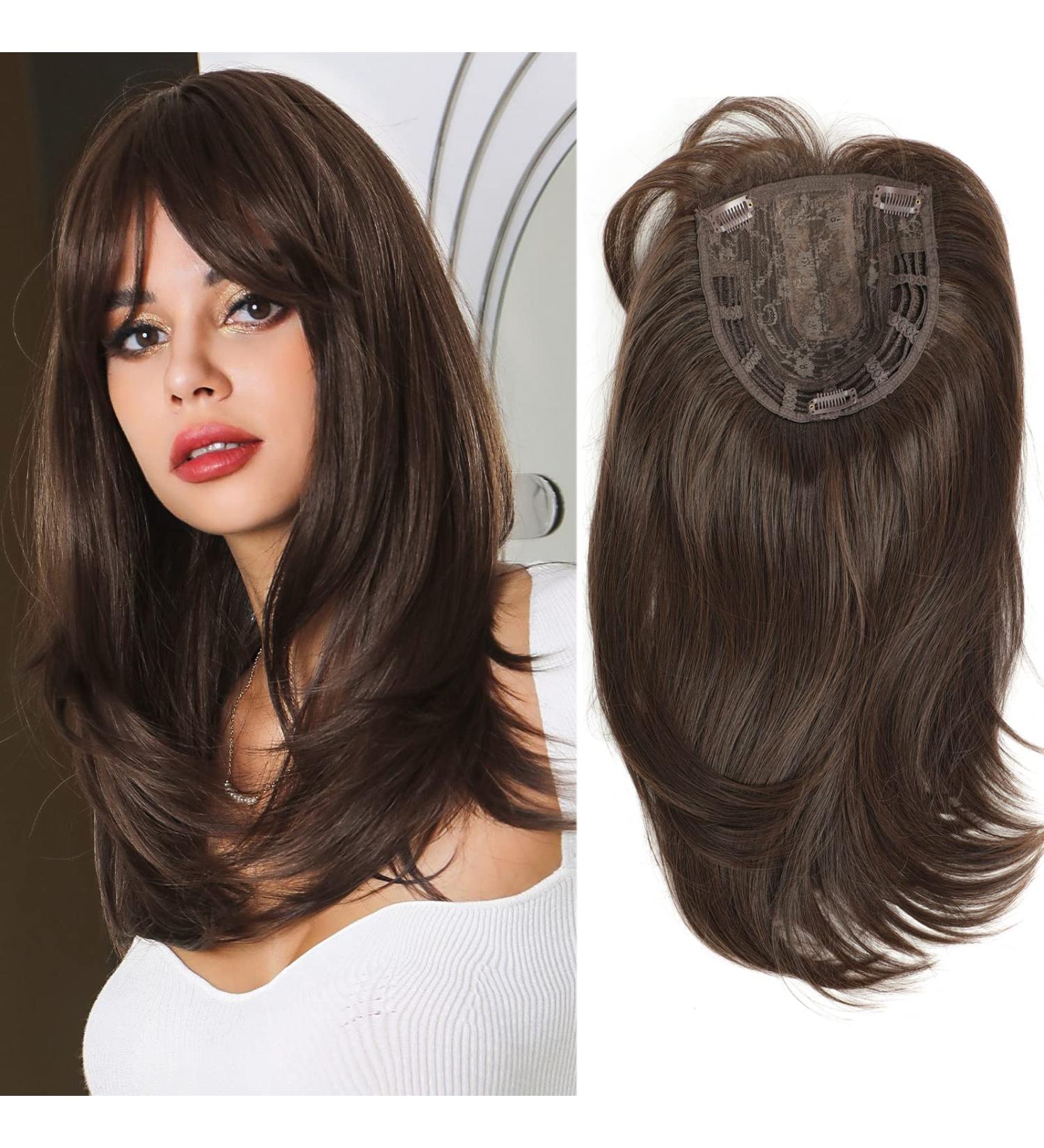 18 Hair Topper for Thinning Hair - Women's Natural Dark Brown Hair Piece - Super Soft, Realistic Feel - Extra Volume - 6.5X6.5 Inch - Buy Online on GoSupps.com
