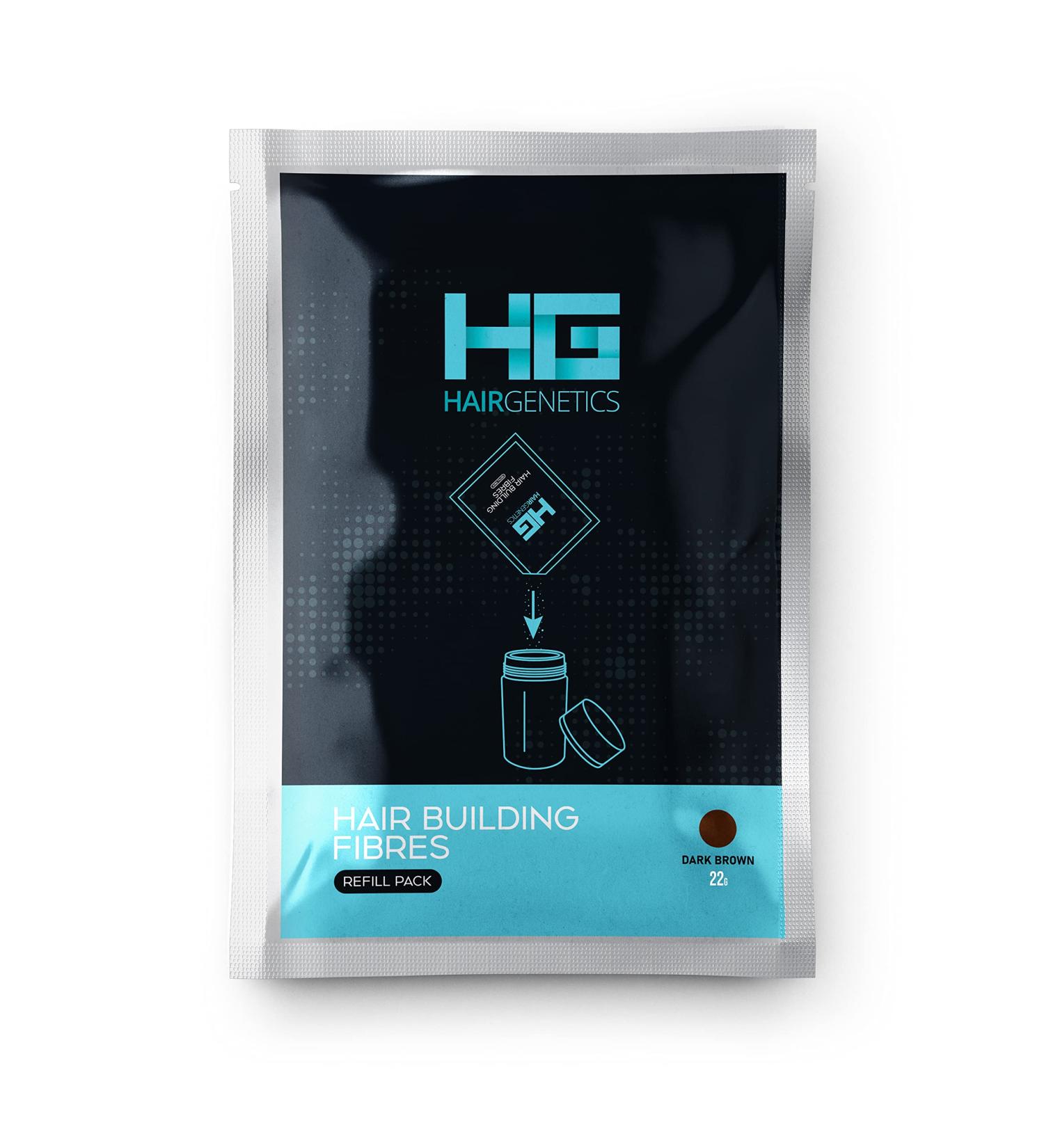 Dark Brown Hair Genetics Hair Fibres 22g Refill Pack for Hair Loss Treatment - Pack of 1 - Buy Online on GoSupps.com