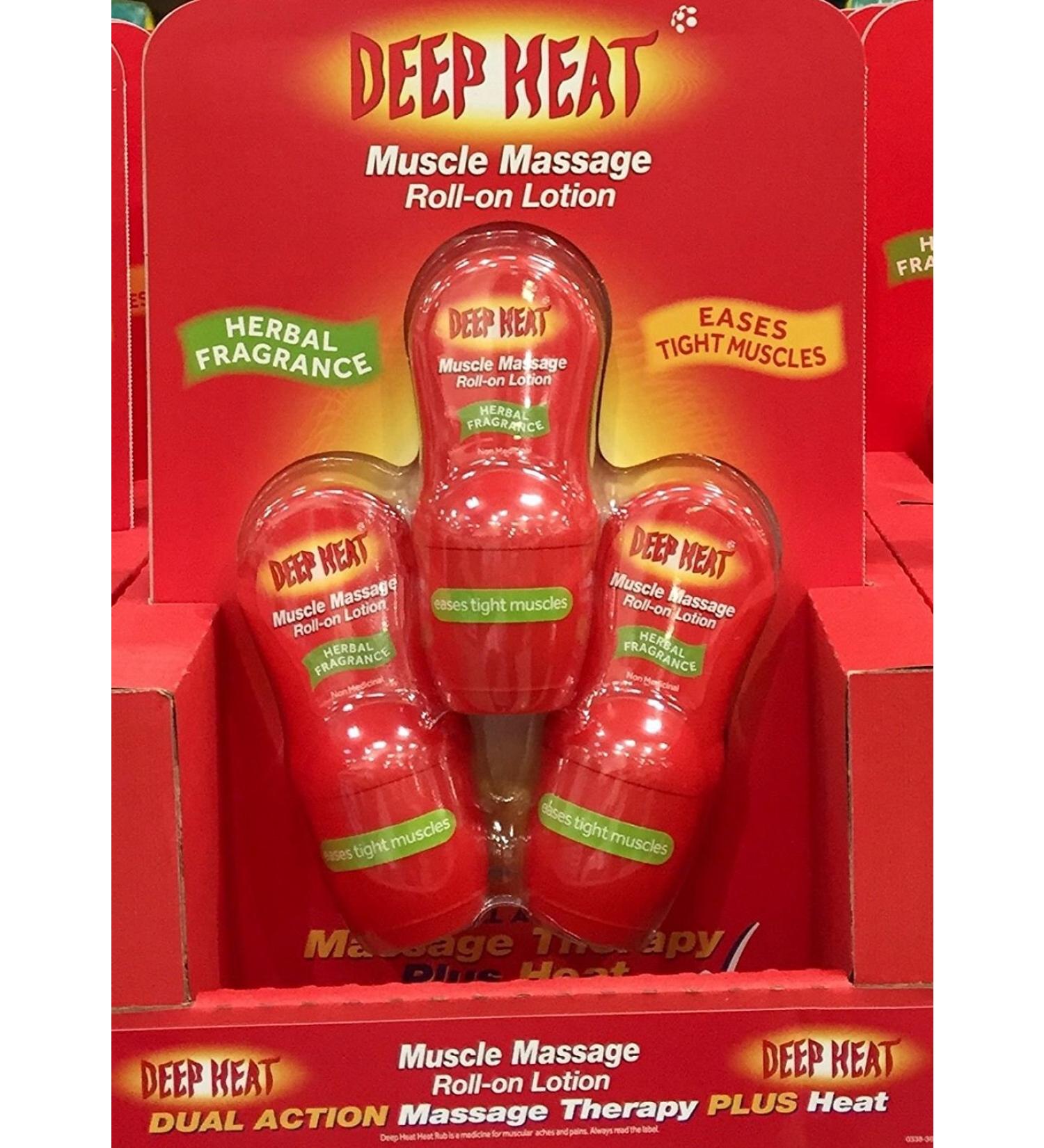 THREE PACKS of Deep Heat Muscle Massage Roll-On Lotion 50ml 150 ml (Pack of 1)