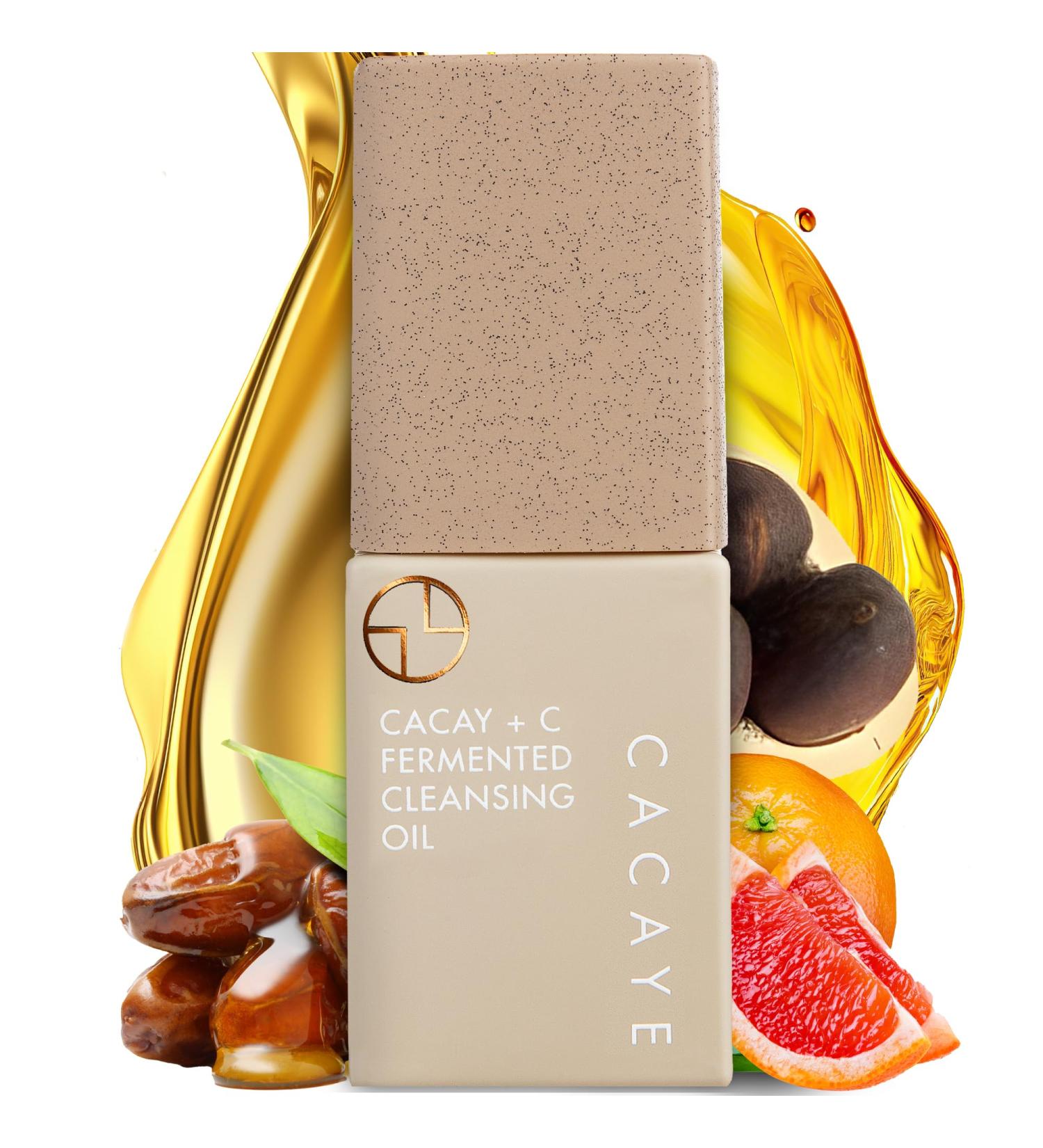 CACAYE 3-in-1 Travel Size Makeup Cleansing Oil - Anti Aging Facial Cleanser with CaCay Oil & Vitamin C for Wrinkles - Mini Makeup Remover for All Skin Types (0.5 oz - Buy Online on GoSupps.com