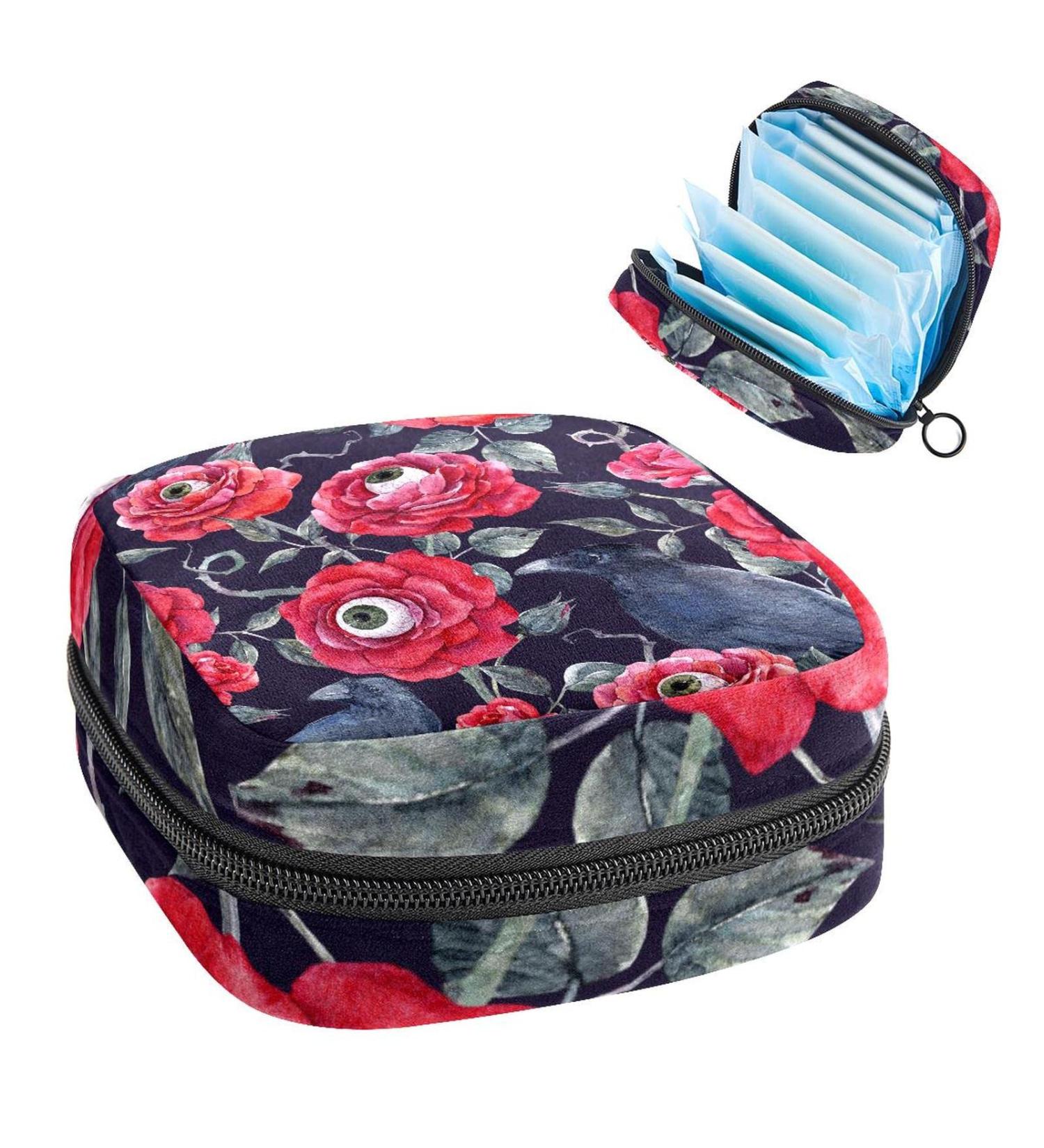 Women's Bonds Storage Pockets - Stillpad Keeper Eyeball Rose Pattern Portable Period Kit Bag | Feminine Product Bag for Women & Girls - Buy Online on GoSupps.com