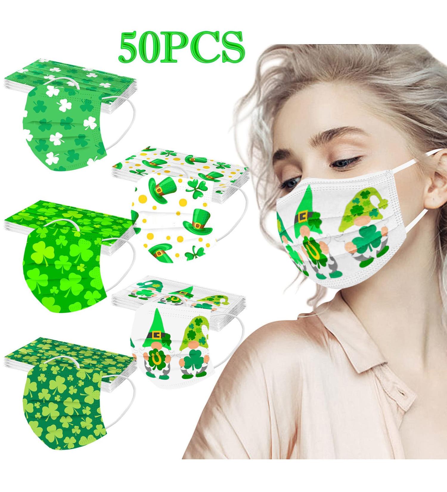 50Pcs Adult St. Patrick's Day Disposable_Face_M sks for Holiday Party St Patricks Day Decorations Breathable Protection Saint Patricks Decor for Adults Women Men - Buy Online on GoSupps.com