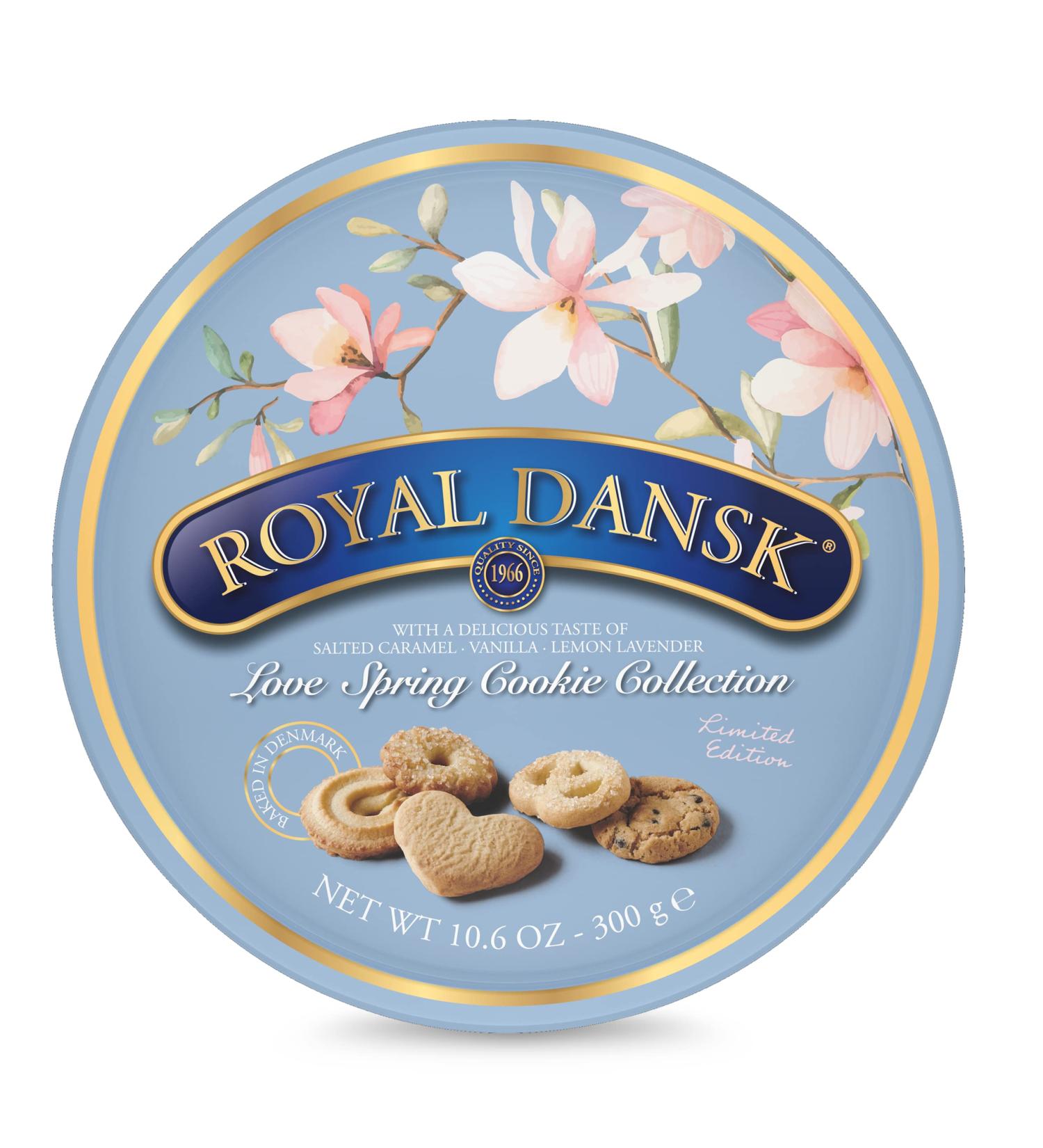 Royal Dansk Love Spring Cookie Collection - Salted Caramel, Vanilla, Lemon Lavender Butter Cookies - Easter Assorted Variety Tin - 10.6 oz - Buy Online on GoSupps.com
