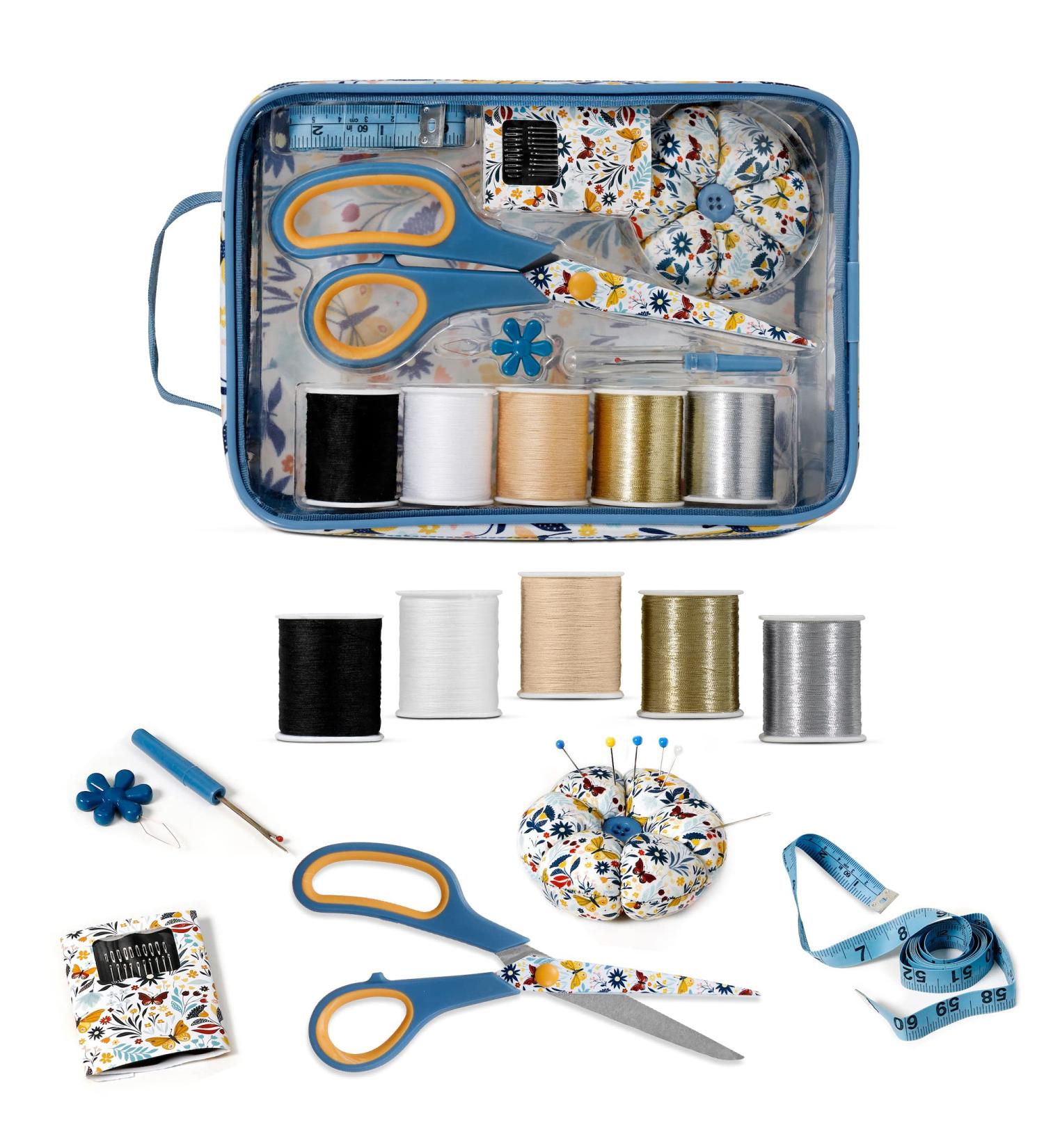 SINGER Sewing Kit in Butterfly Floral Storage Bag - 30 Pcs Supplies for Clothing Repair & Travel - Buy Online on GoSupps.com