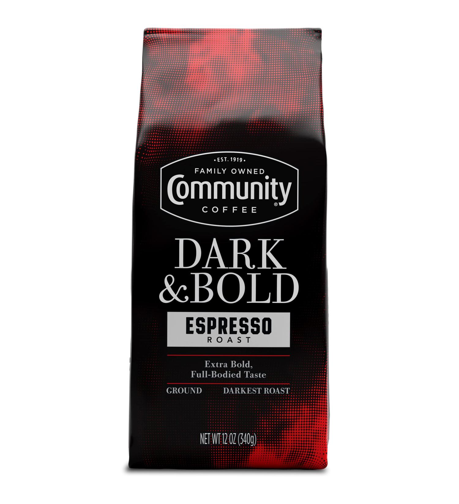 Community Coffee Dark & Bold Espresso Roast caf moulu torr faction extra fonc e sac de 340 2 g (lot de 1) M lange espresso 12 g (Lot de 1) - Buy Online on GoSupps.com