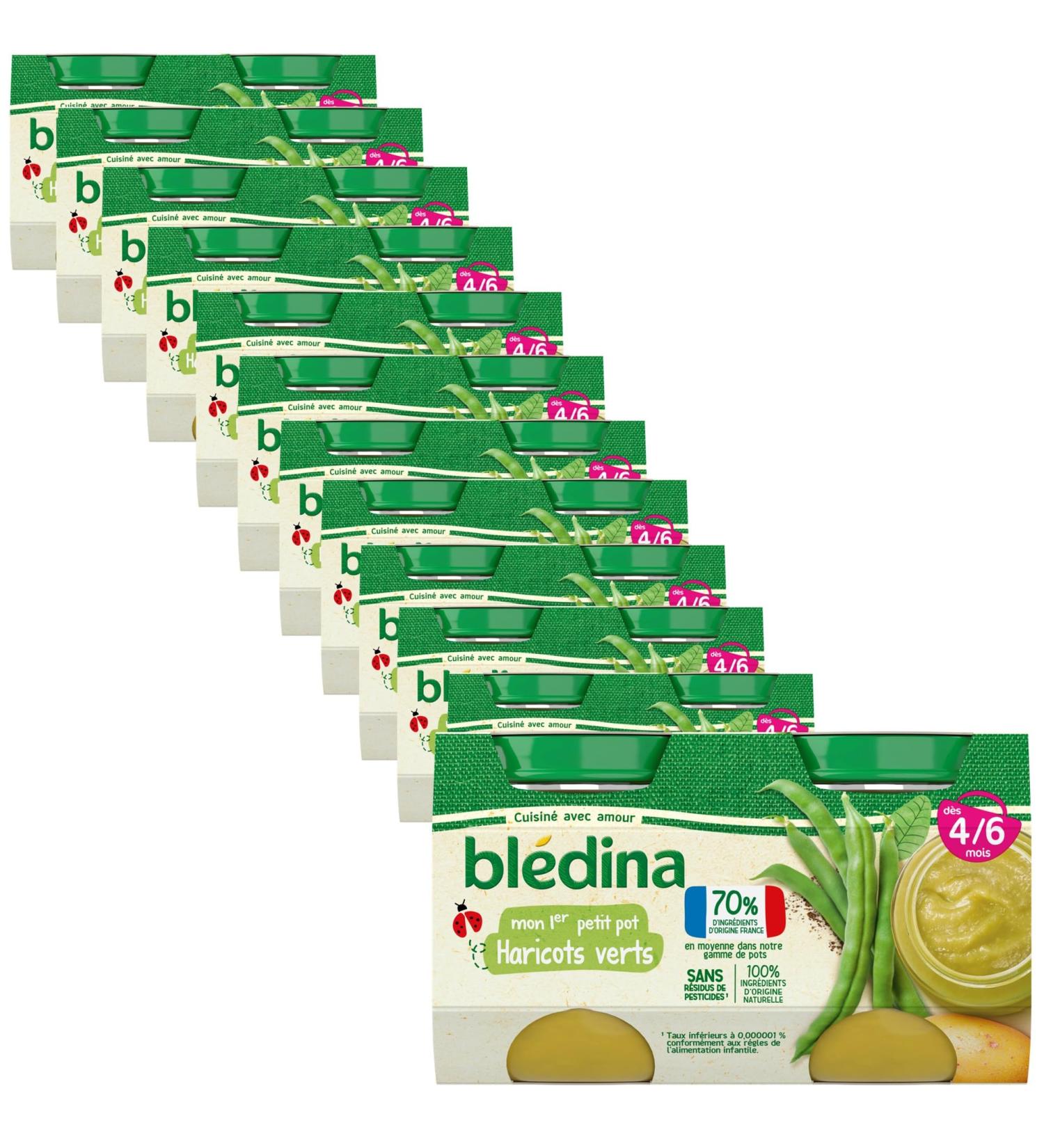 Bl dina - My 1st Baby Food Jar - Green Bean Puree - 70% French ingredients - From 4 to 6 months - 24 jars of 130g - Buy Online on GoSupps.com